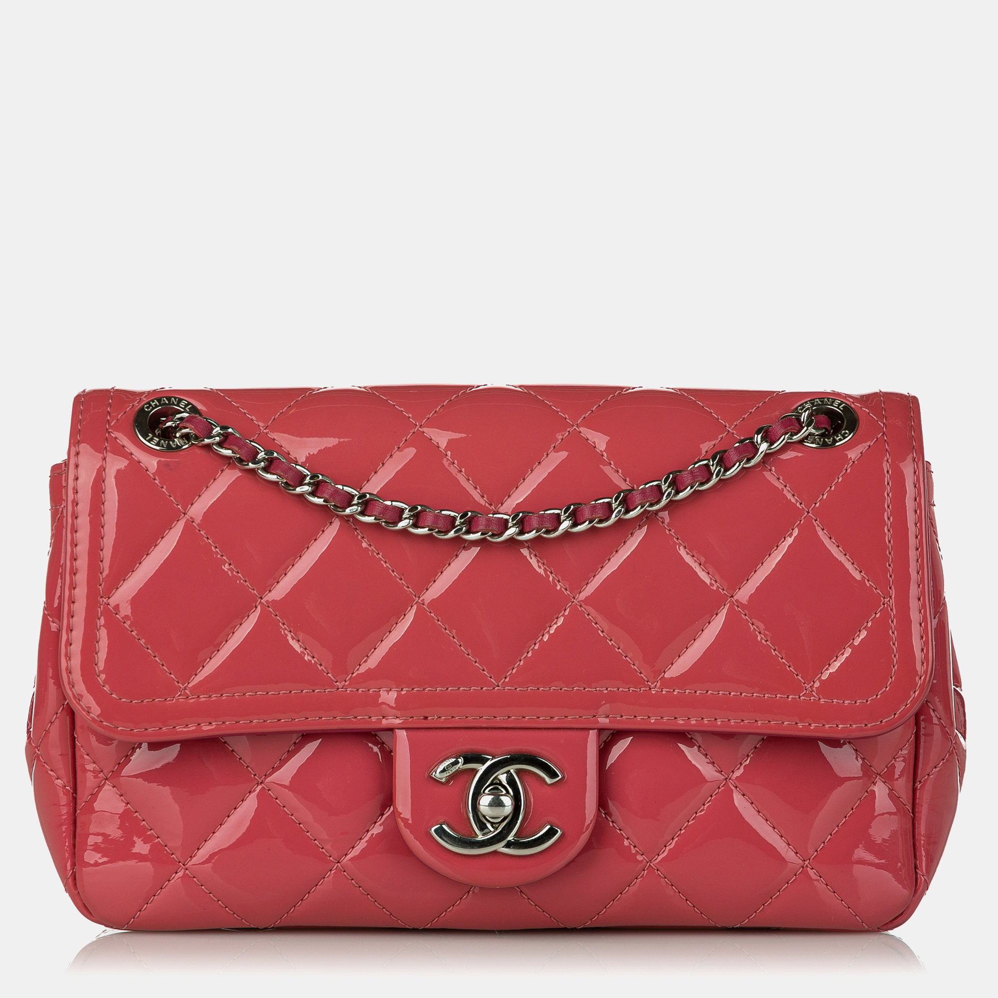 

Chanel Pink Small Patent Coco Shine Flap