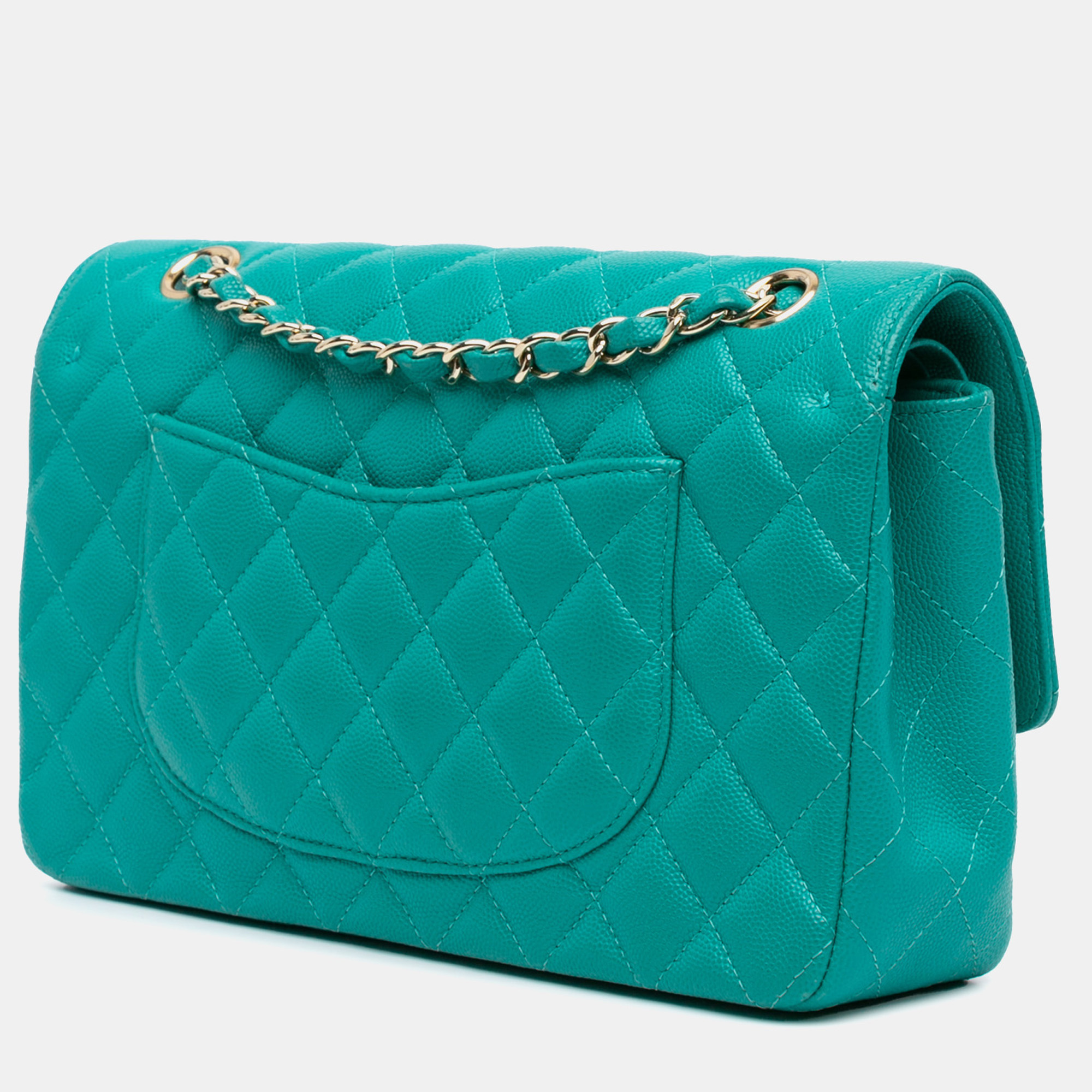 Chanel Blue Medium Classic Caviar Double Flap 