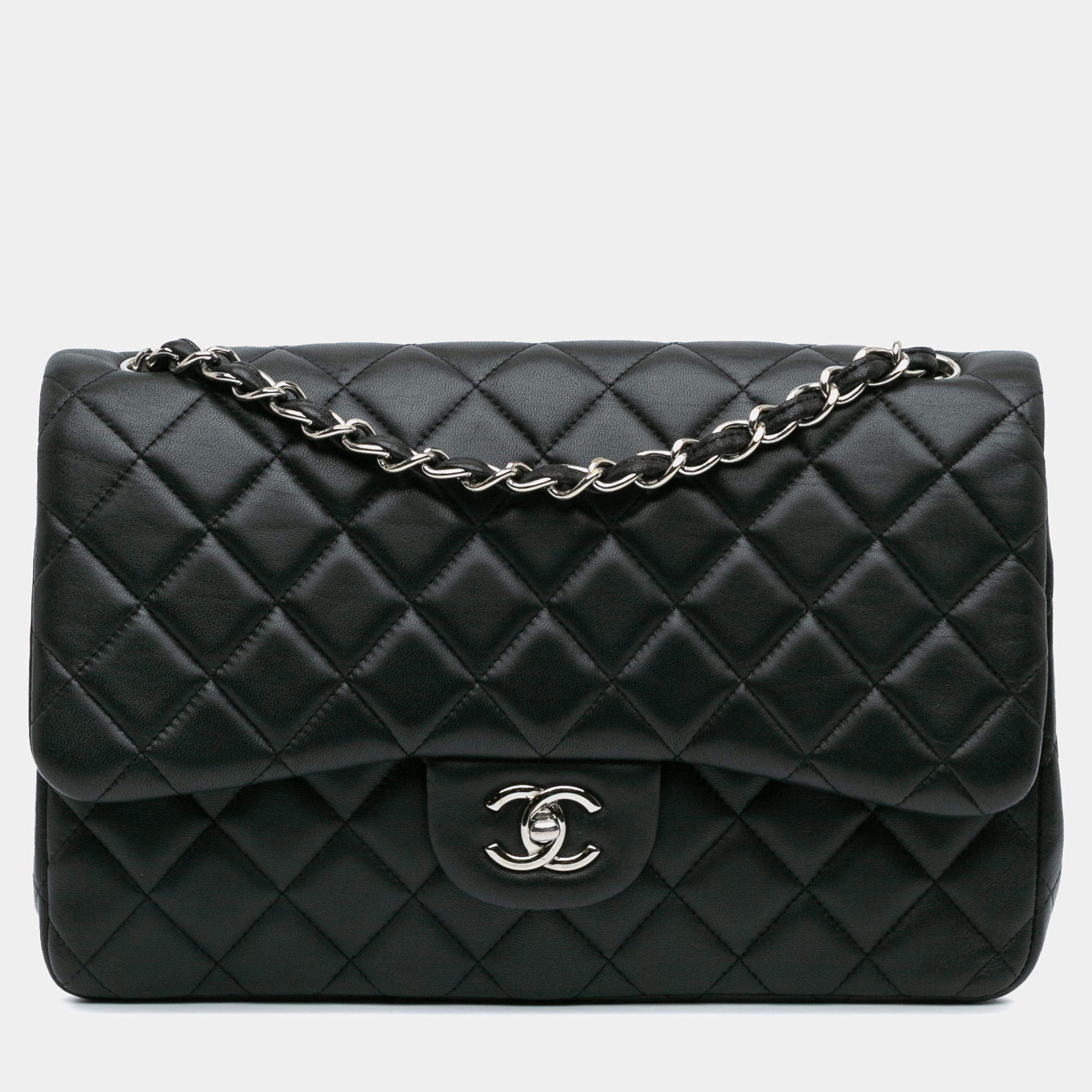 

Chanel Black Jumbo Classic Lambskin Double Flap