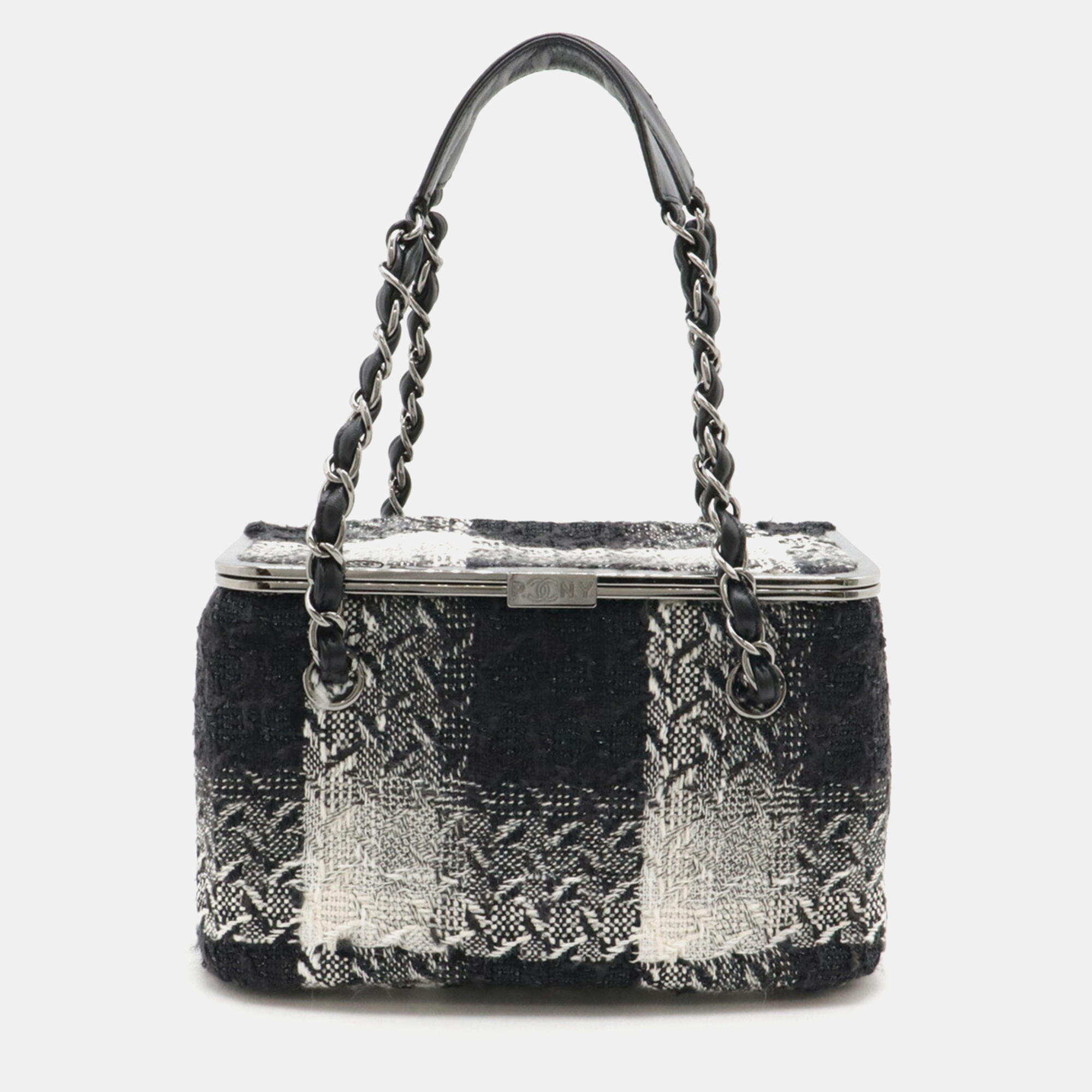 

Chanel Black Canvas Tweed Vanity Handbag