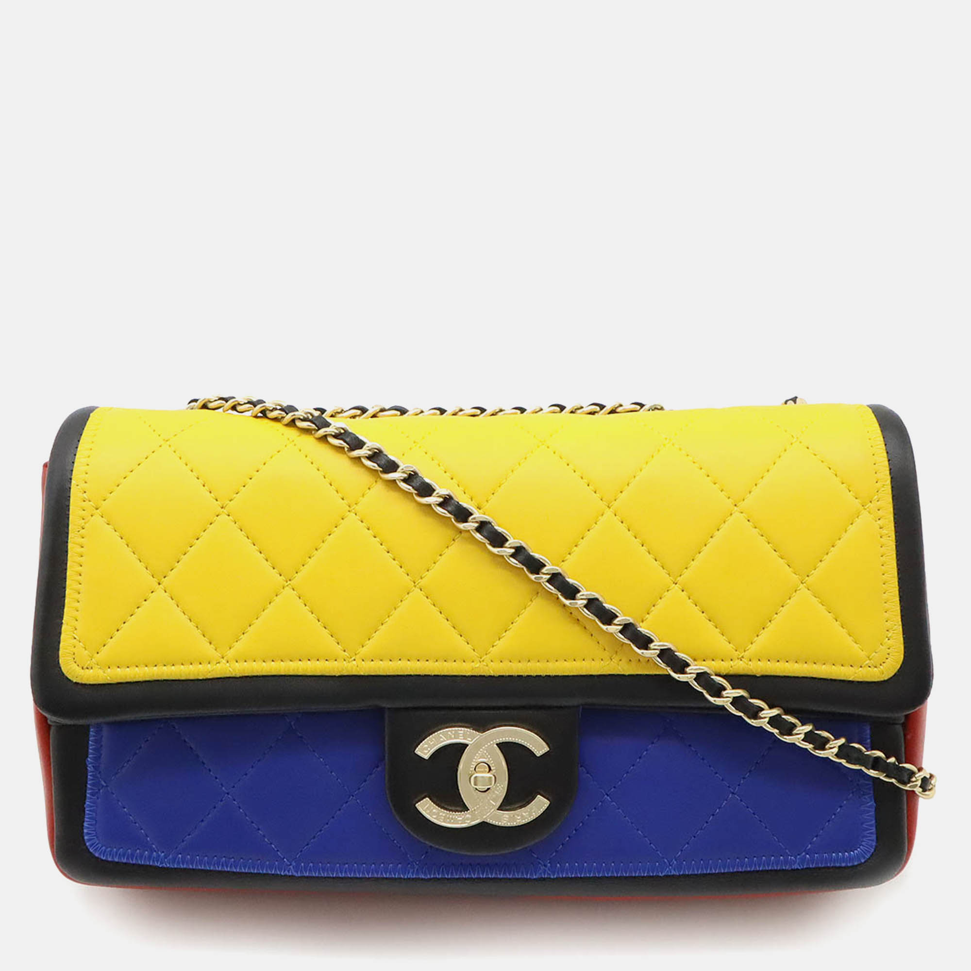 

Chanel Yellow Leather Matelasse Mondrian Shoulder Bag