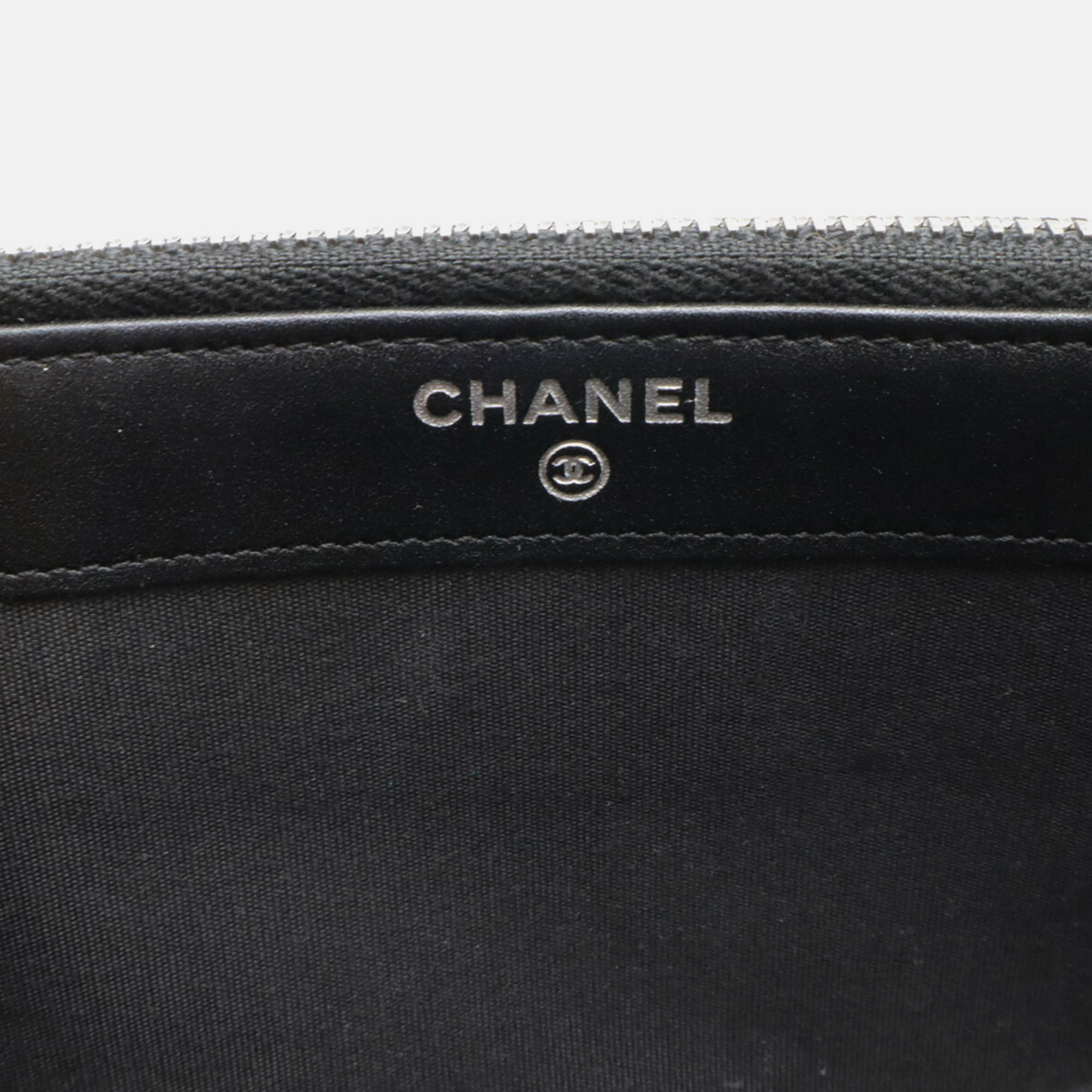 Chanel Black Leather Boy Chain Wallet 