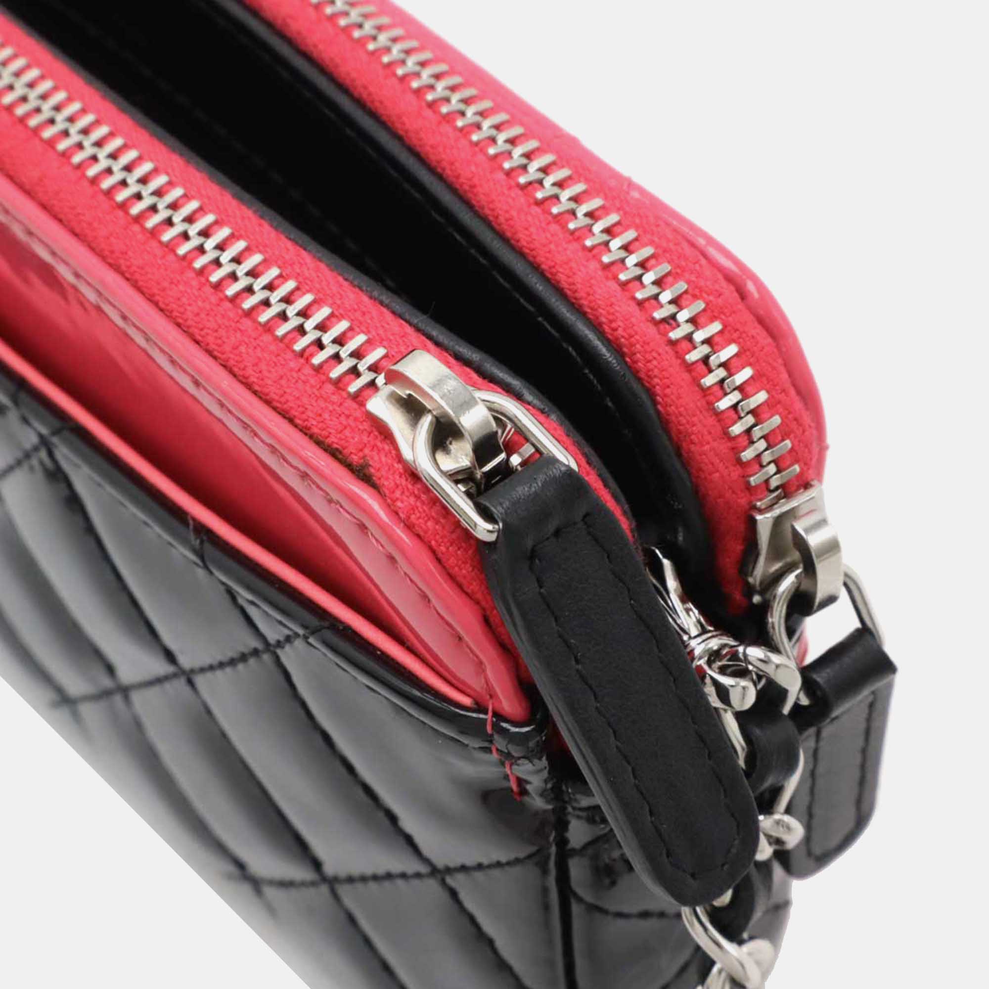 Chanel Pink Leather Chain Wallet 
