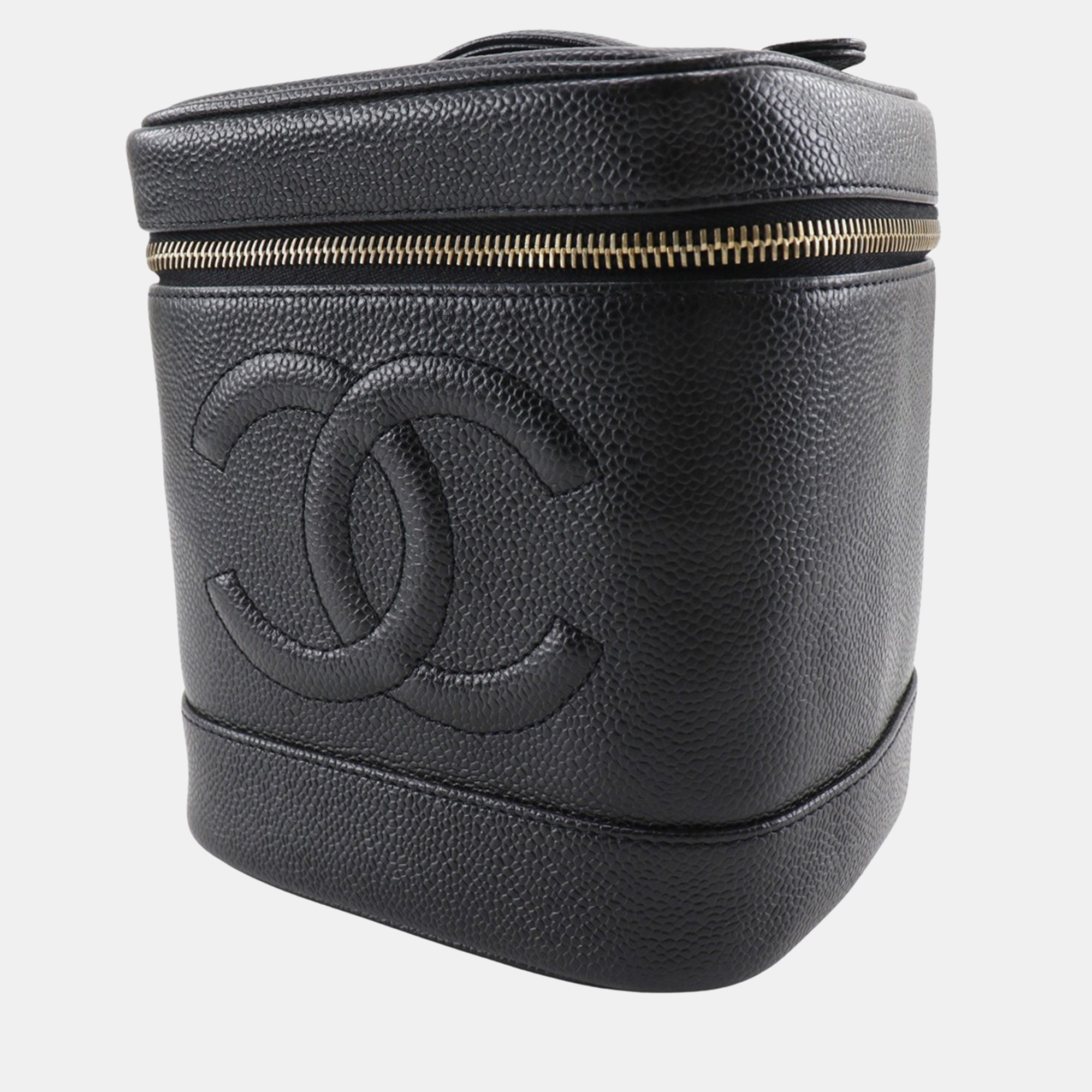 Chanel Black Leather Vanity Bag 