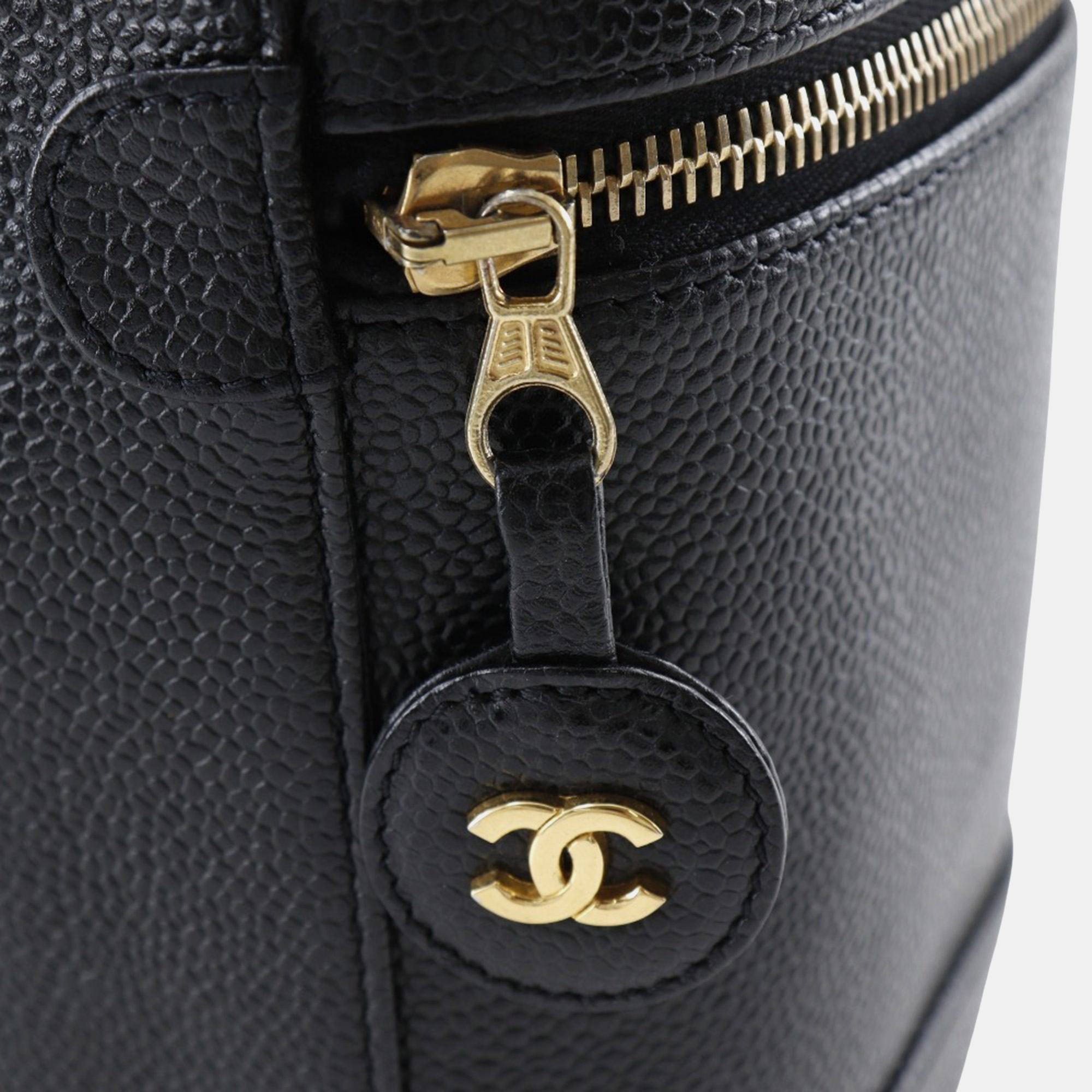 Chanel Black Leather Vanity Bag 