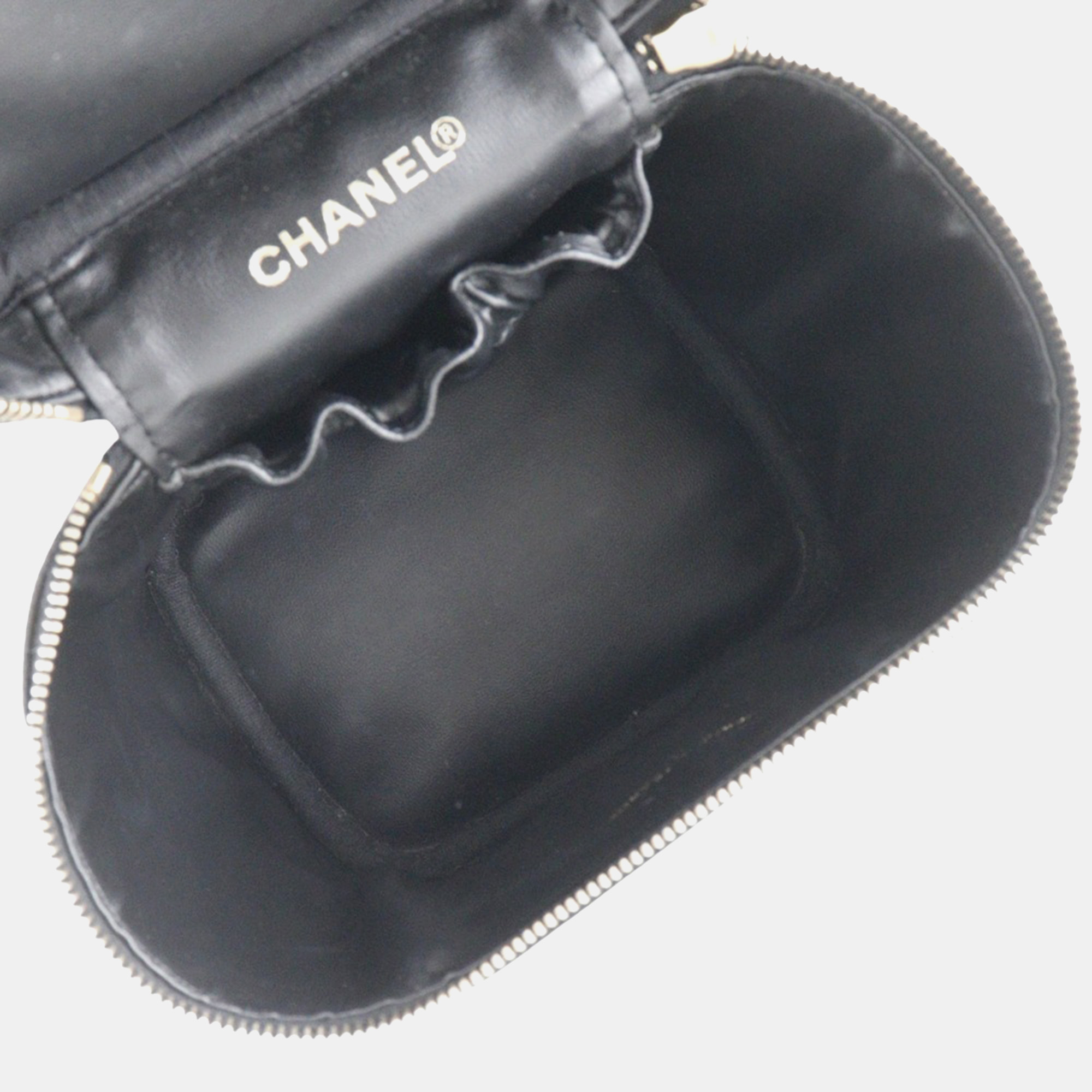 Chanel Black Leather Vanity Bag 
