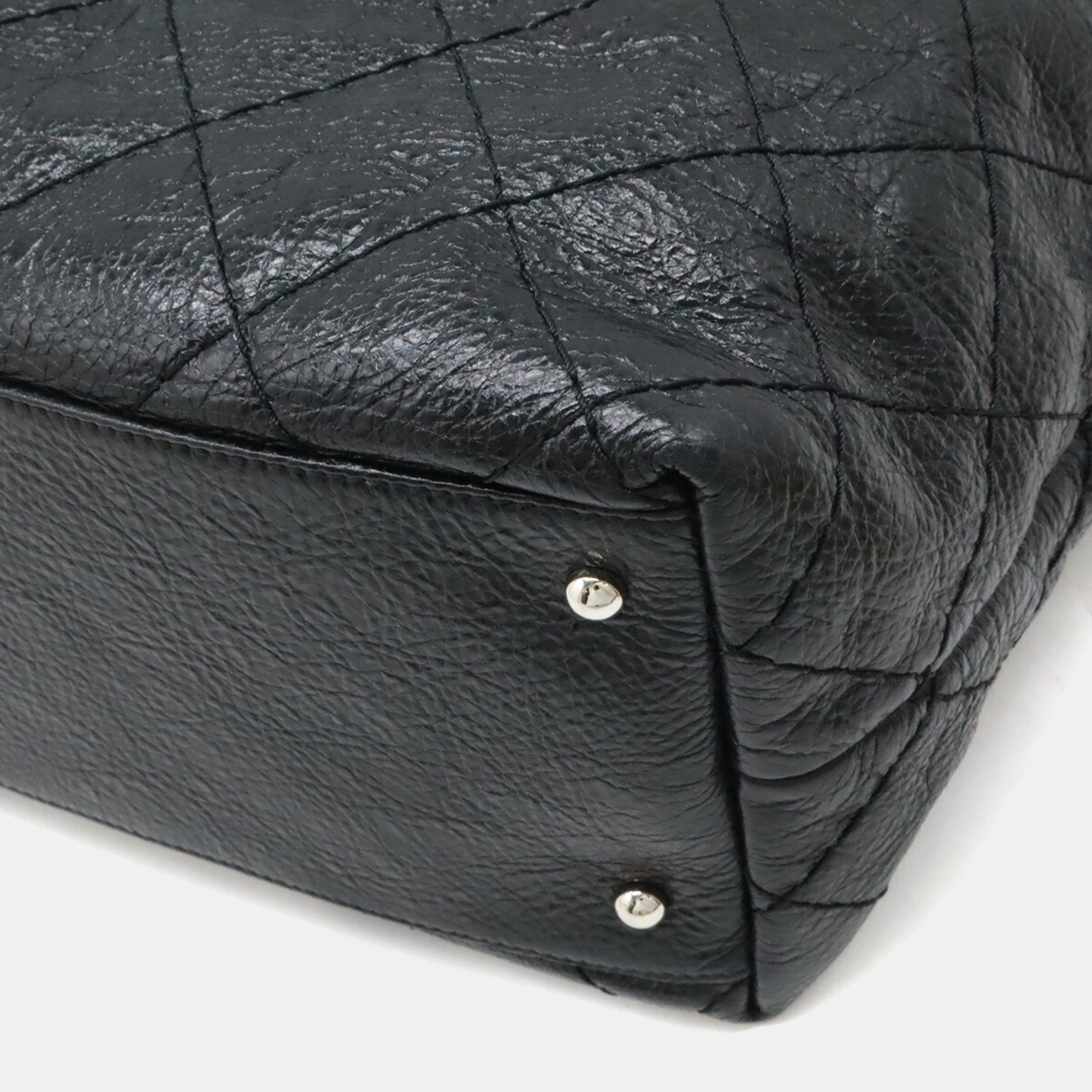 Chanel Black Leather On the Road Tote Bag 