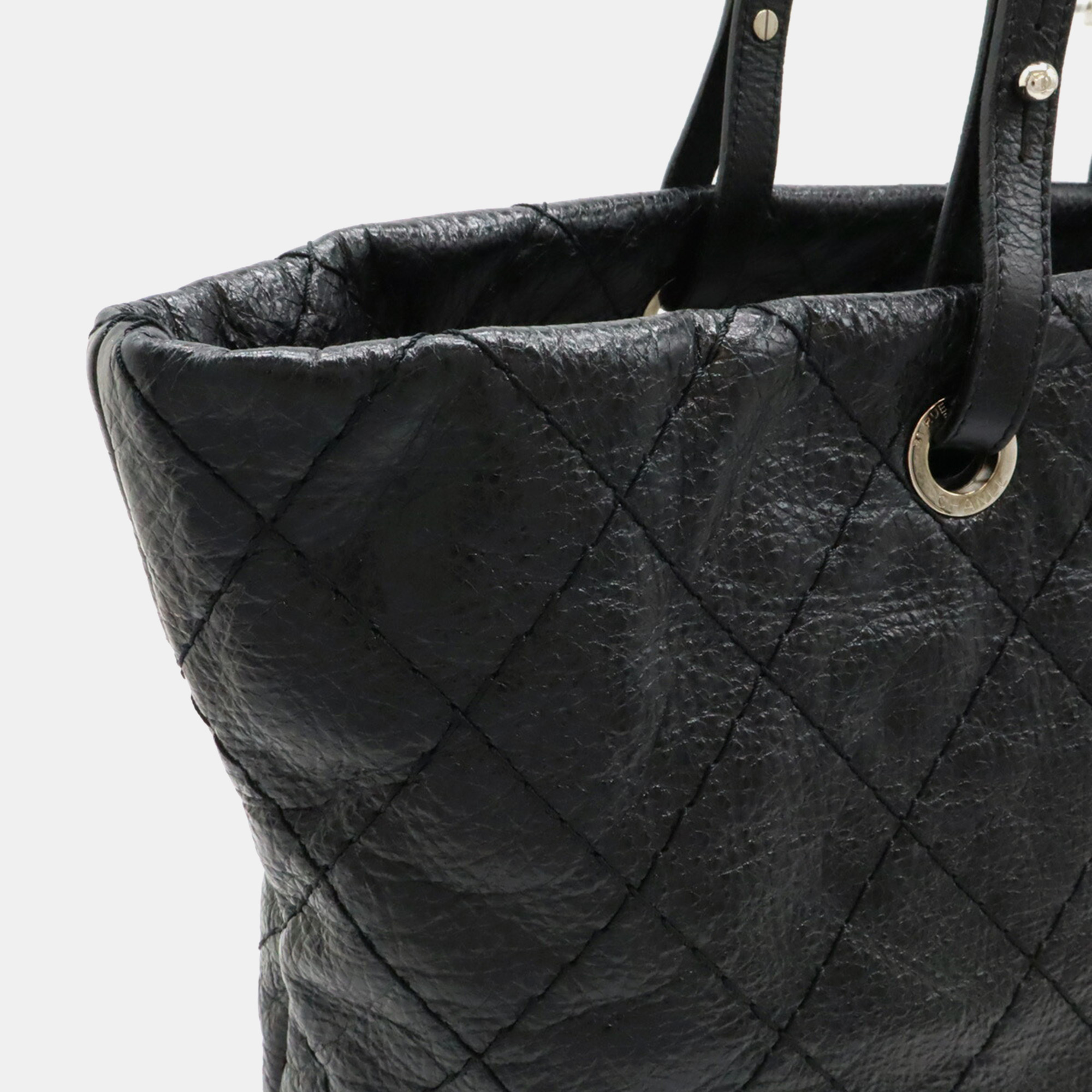 Chanel Black Leather On the Road Tote Bag 