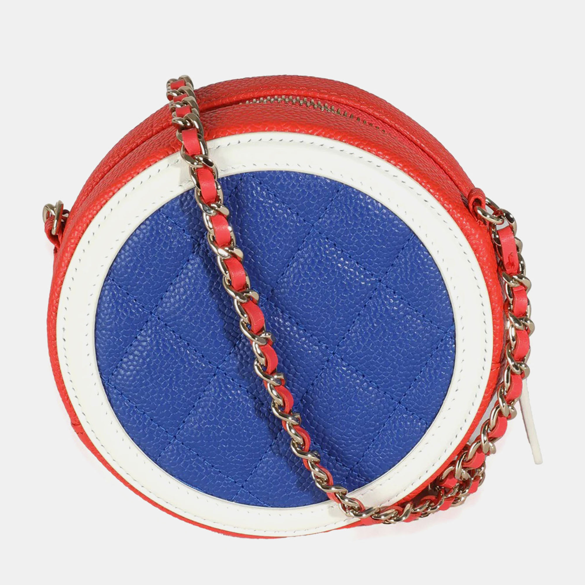 Chanel Multicolor Quilted Caviar Round Filigree Handbag With Chain 