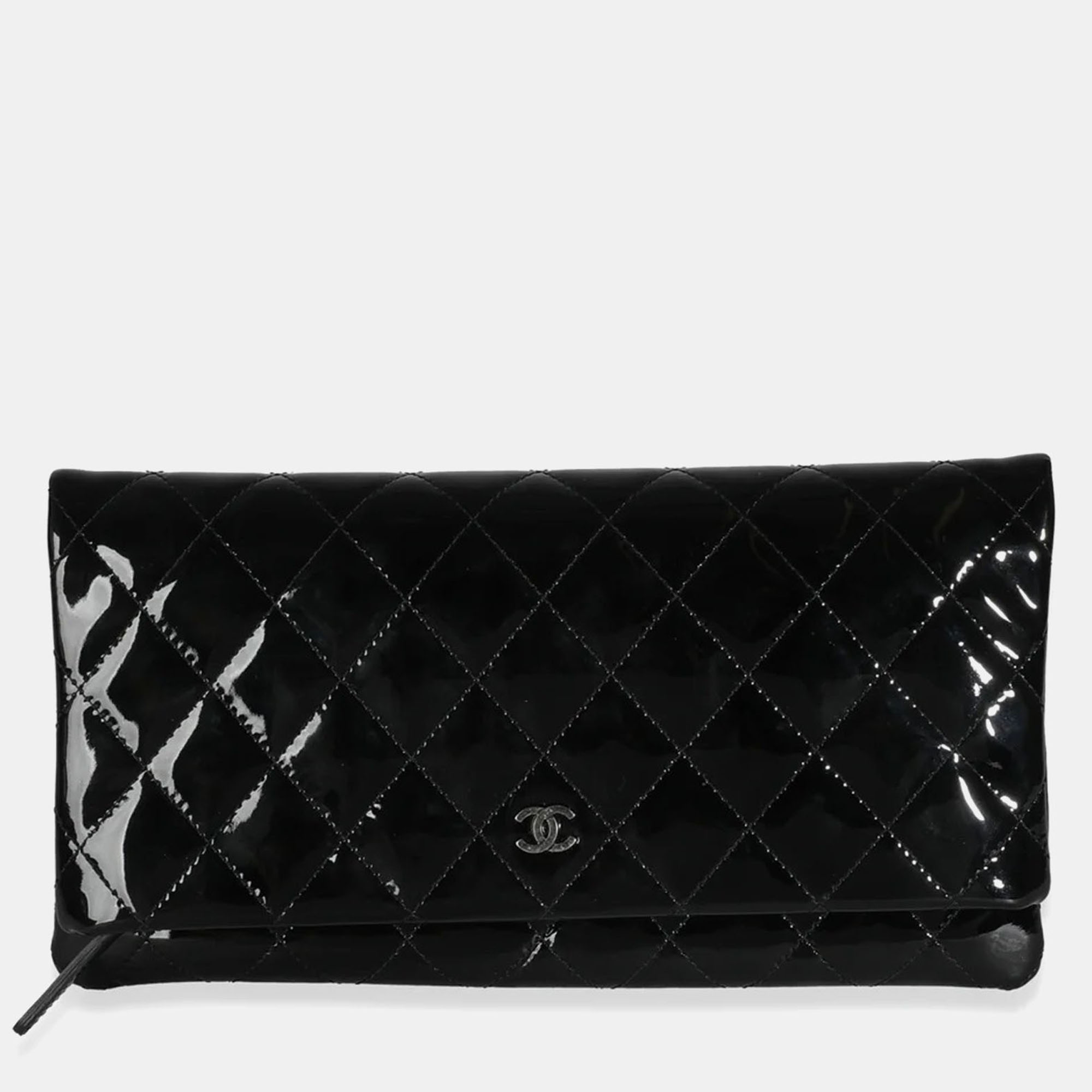 

Chanel Black Quilted Patent Beauty CC Flap Clutch