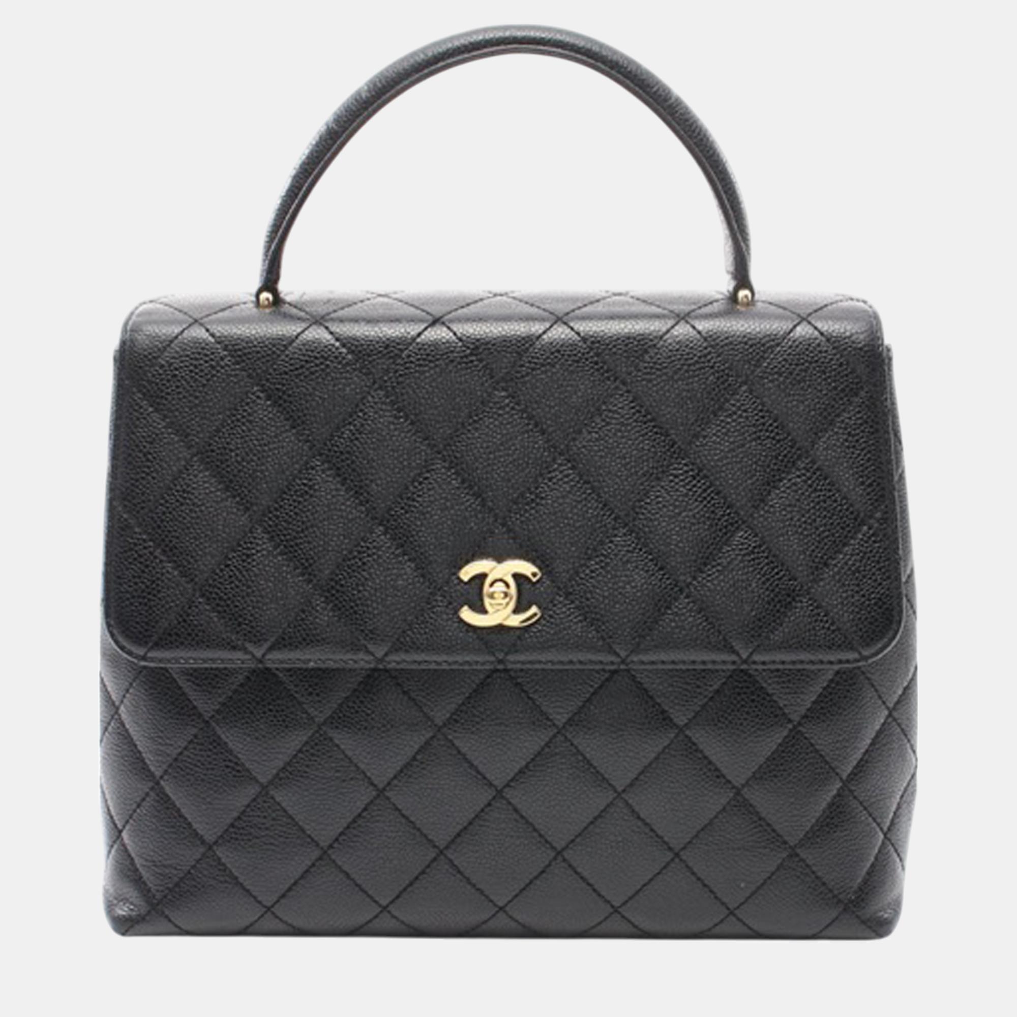 

Chanel Black Caviar Kelly Top Handle Bag