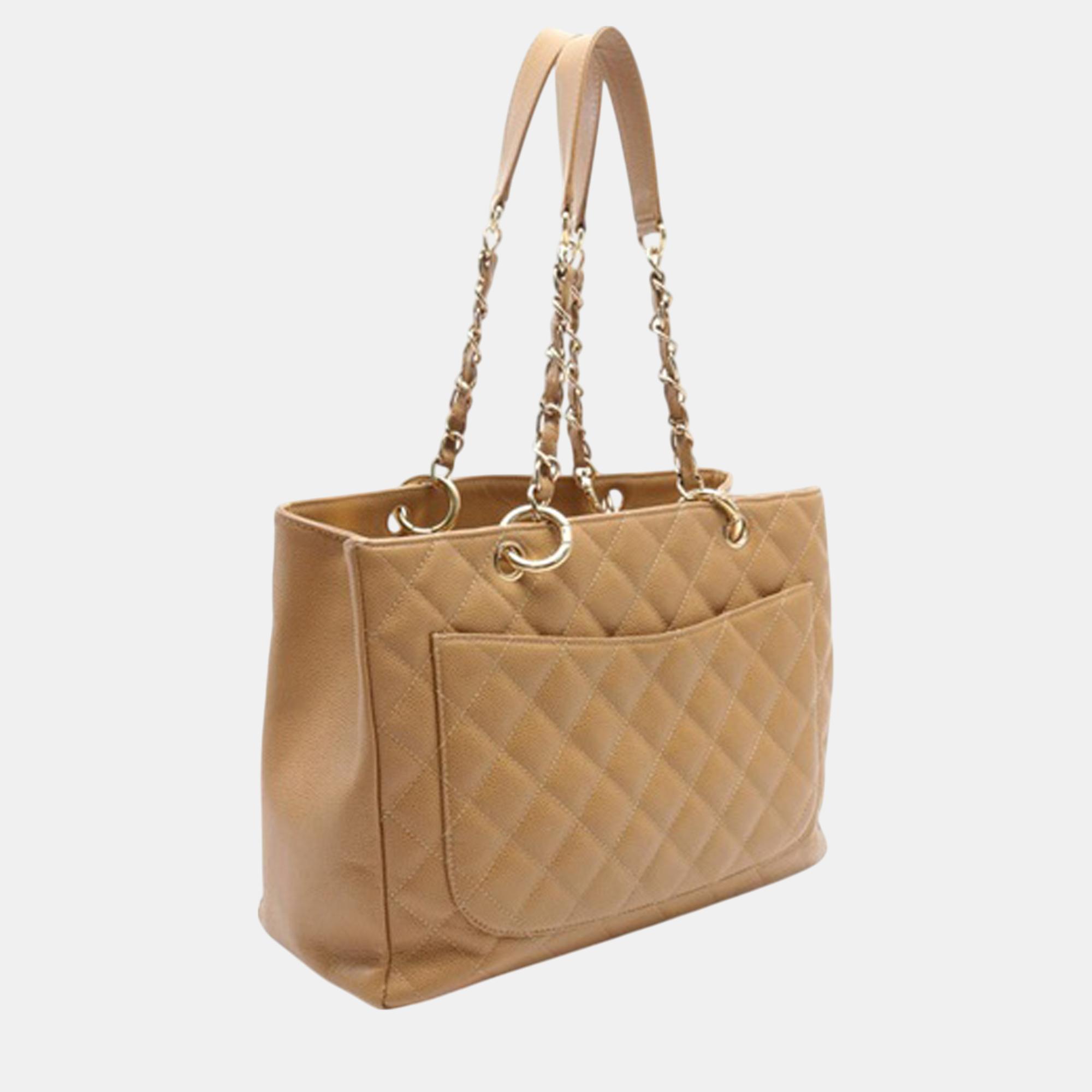 

Chanel Beige Caviar Grand Shopping Tote