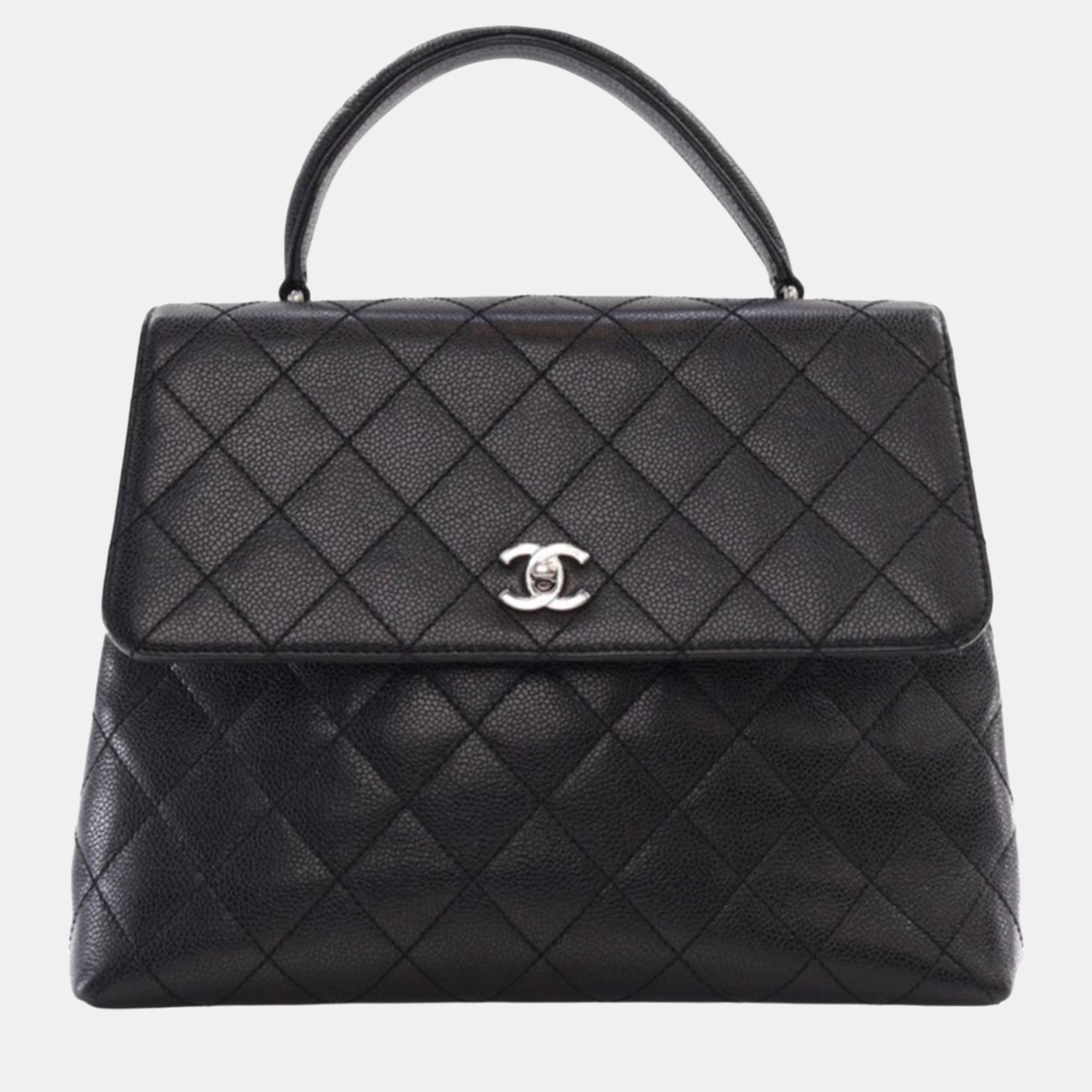 

Chanel Black Caviar Kelly Top Handle Bag