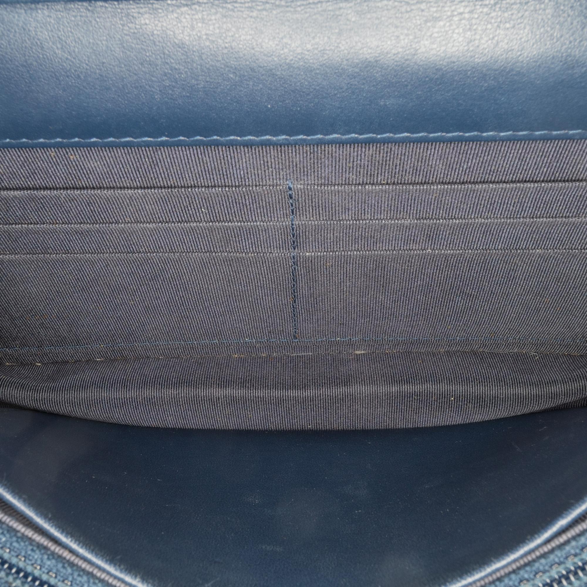 Chanel Navy Blue Quilted Aged Calfskin Gabrielle Wallet On Chain 