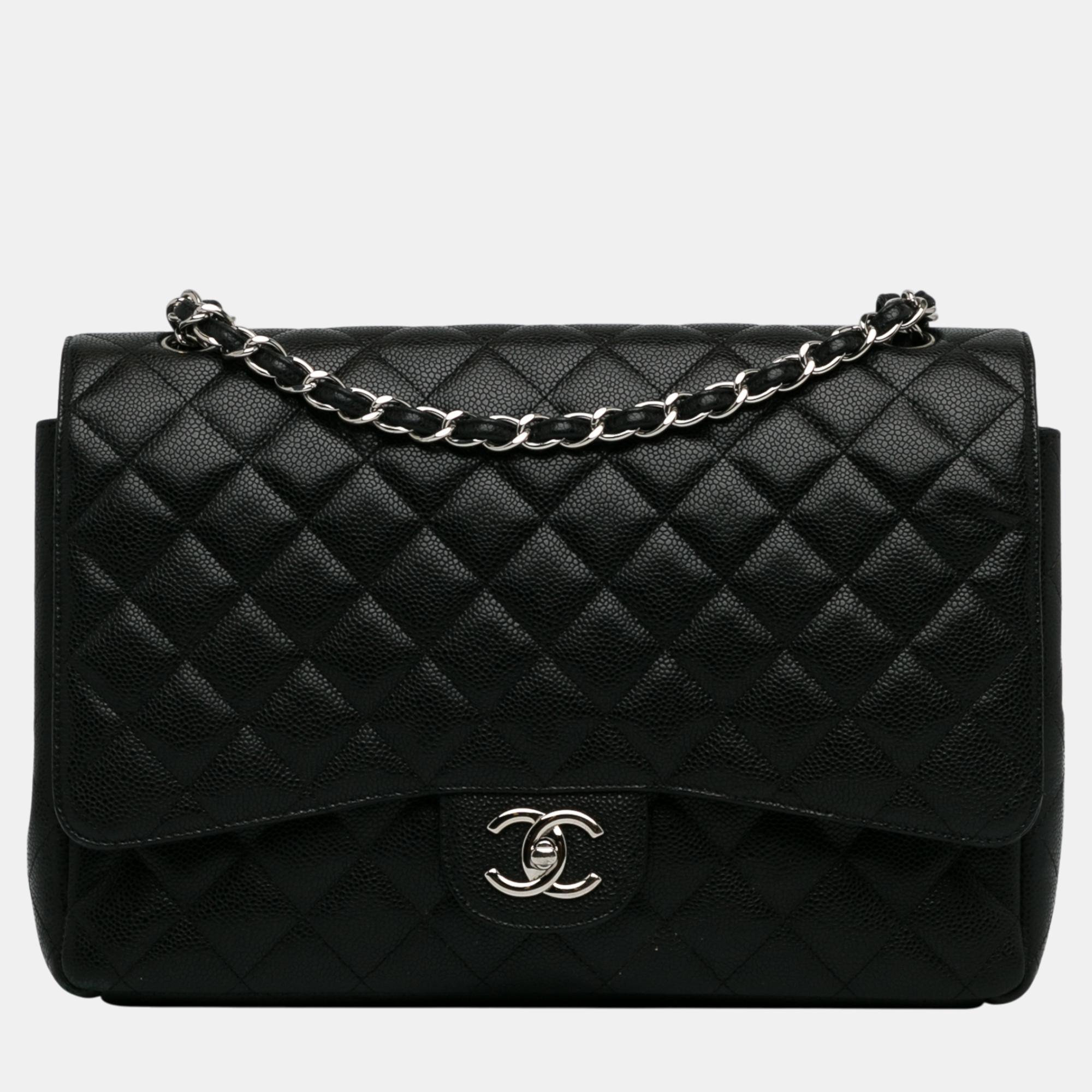 

Chanel Black Maxi Classic Caviar Double Flap