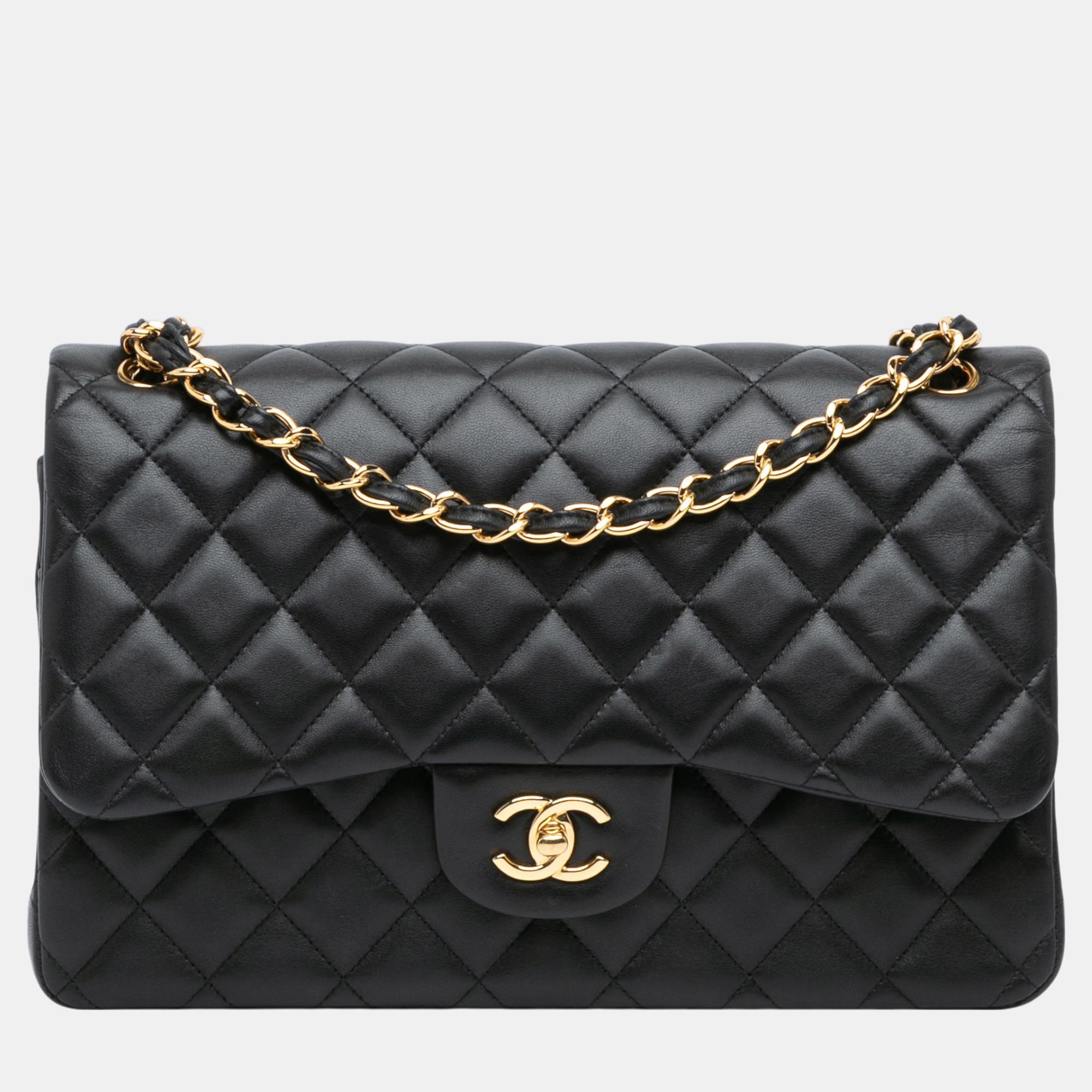 

Chanel Black Jumbo Classic Lambskin Double Flap