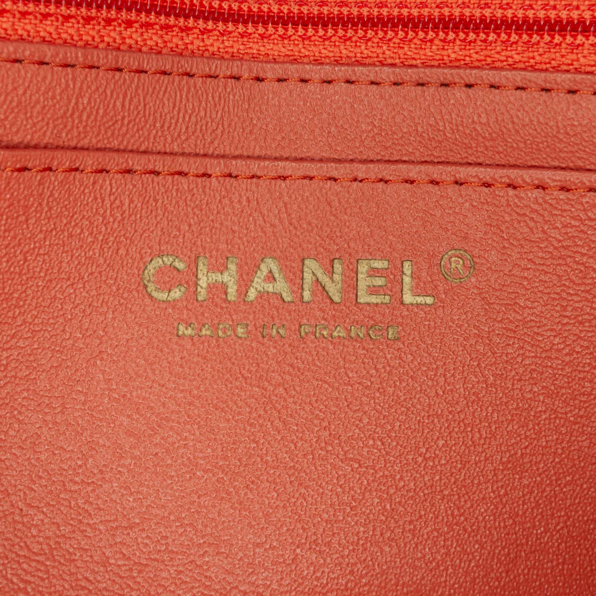 Chanel Orange Mini Rectangular Classic Lambskin Single Flap 