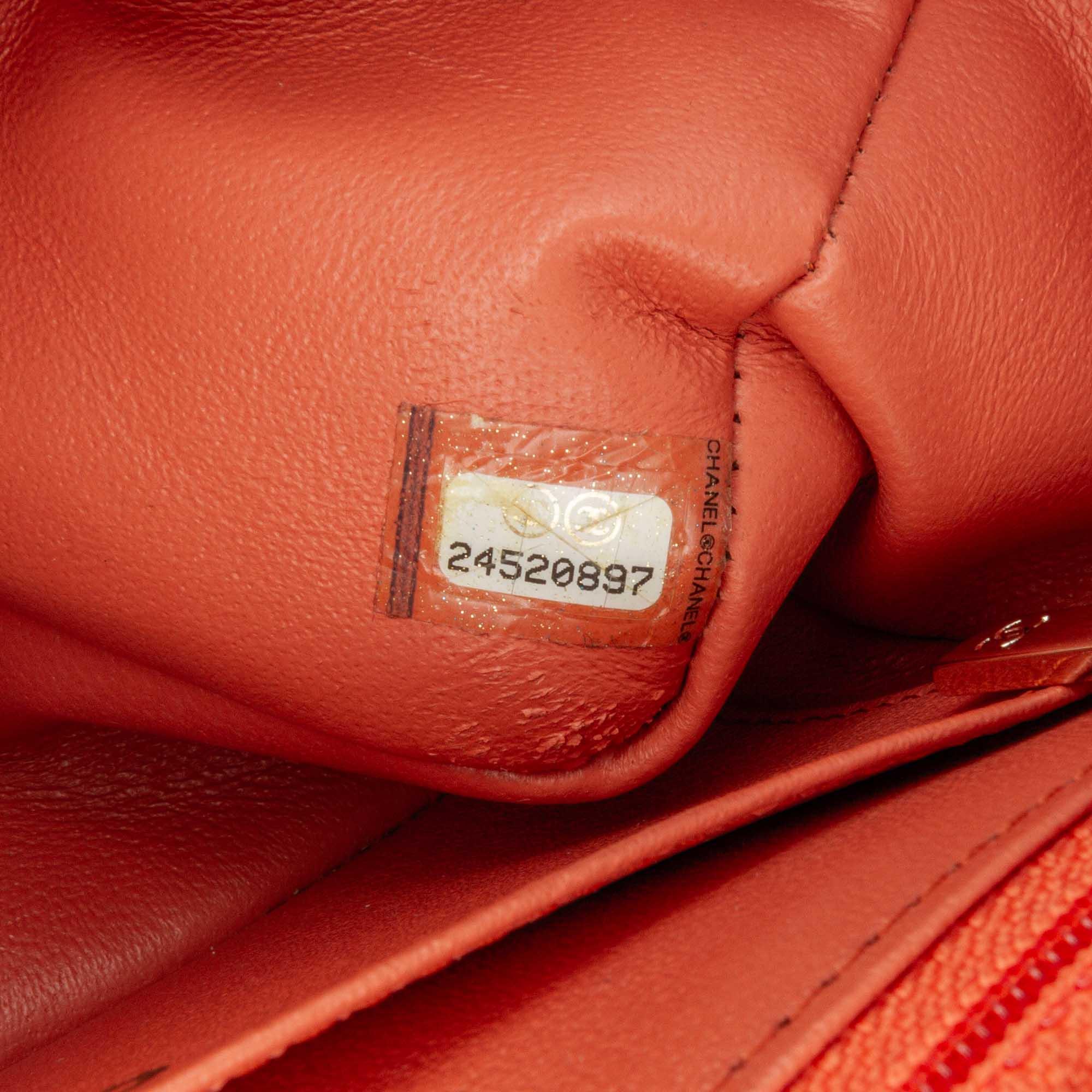 Chanel Orange Mini Rectangular Classic Lambskin Single Flap 
