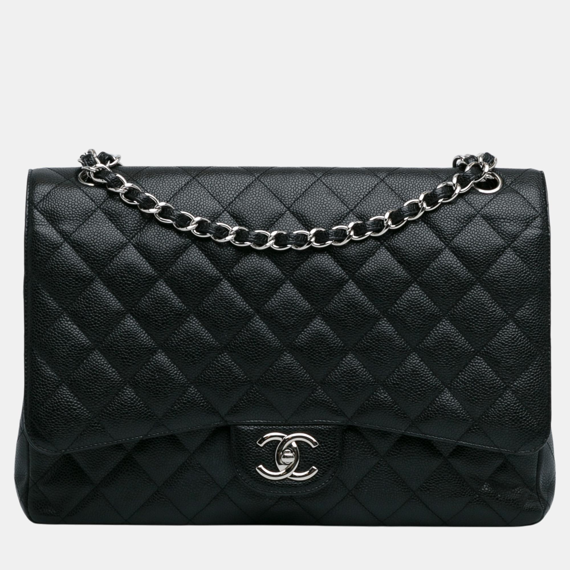 

Chanel Black Maxi Classic Caviar Double Flap