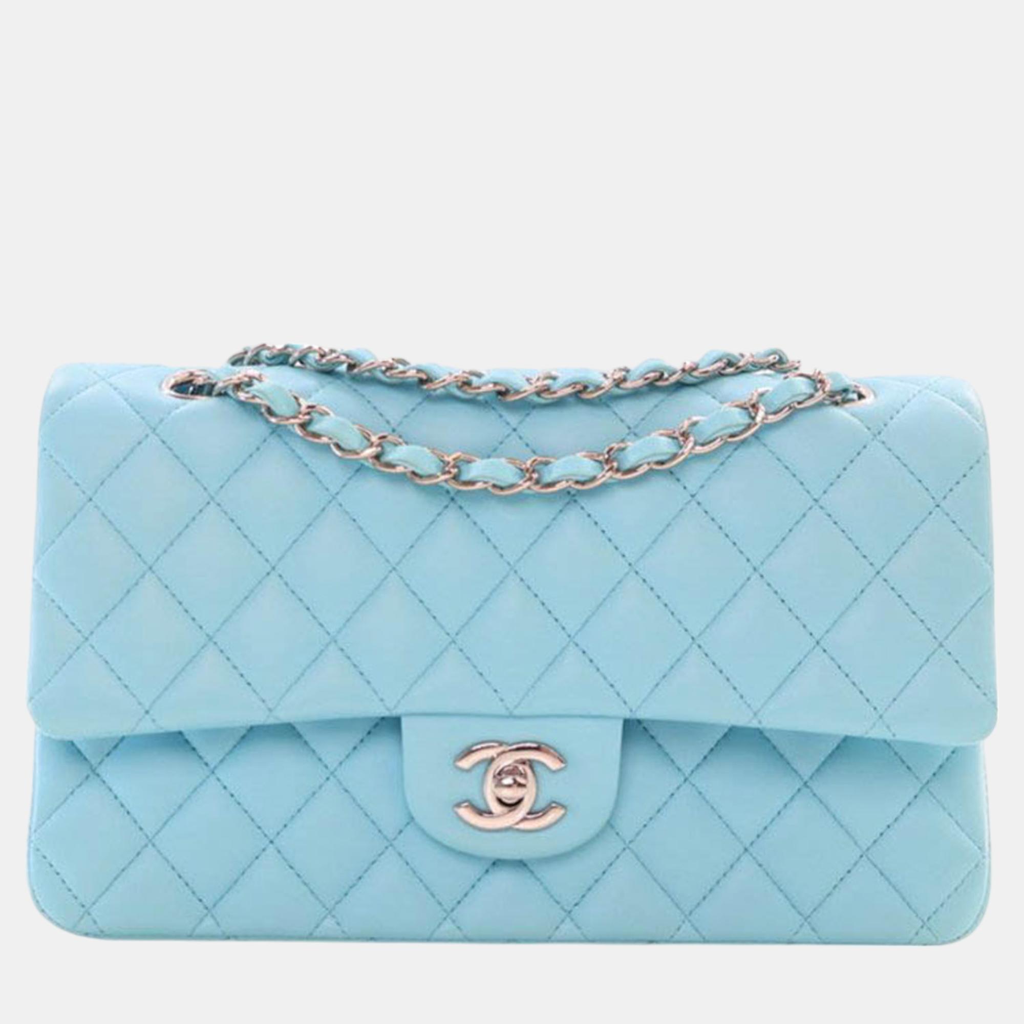 

Chanel Blue Medium Classic Lambskin Double Flap