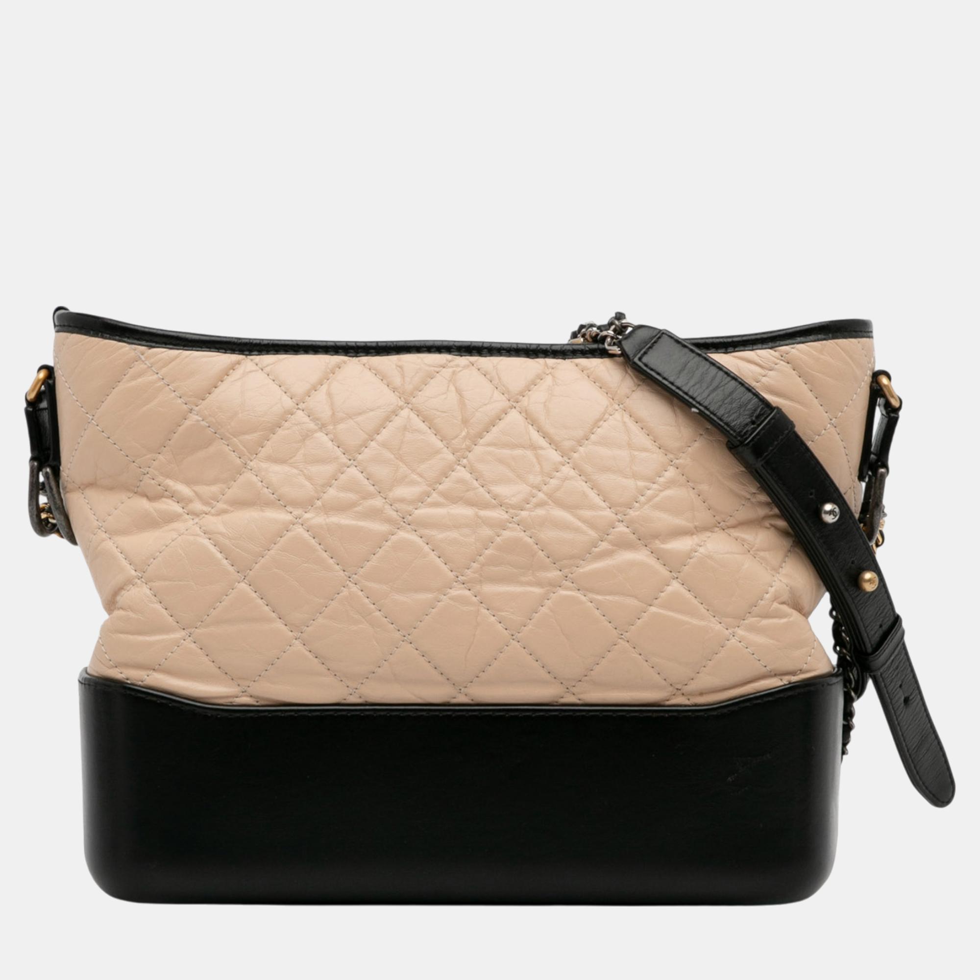 

Chanel Beige/Black Medium Bicolor Lambskin Gabrielle Crossbody