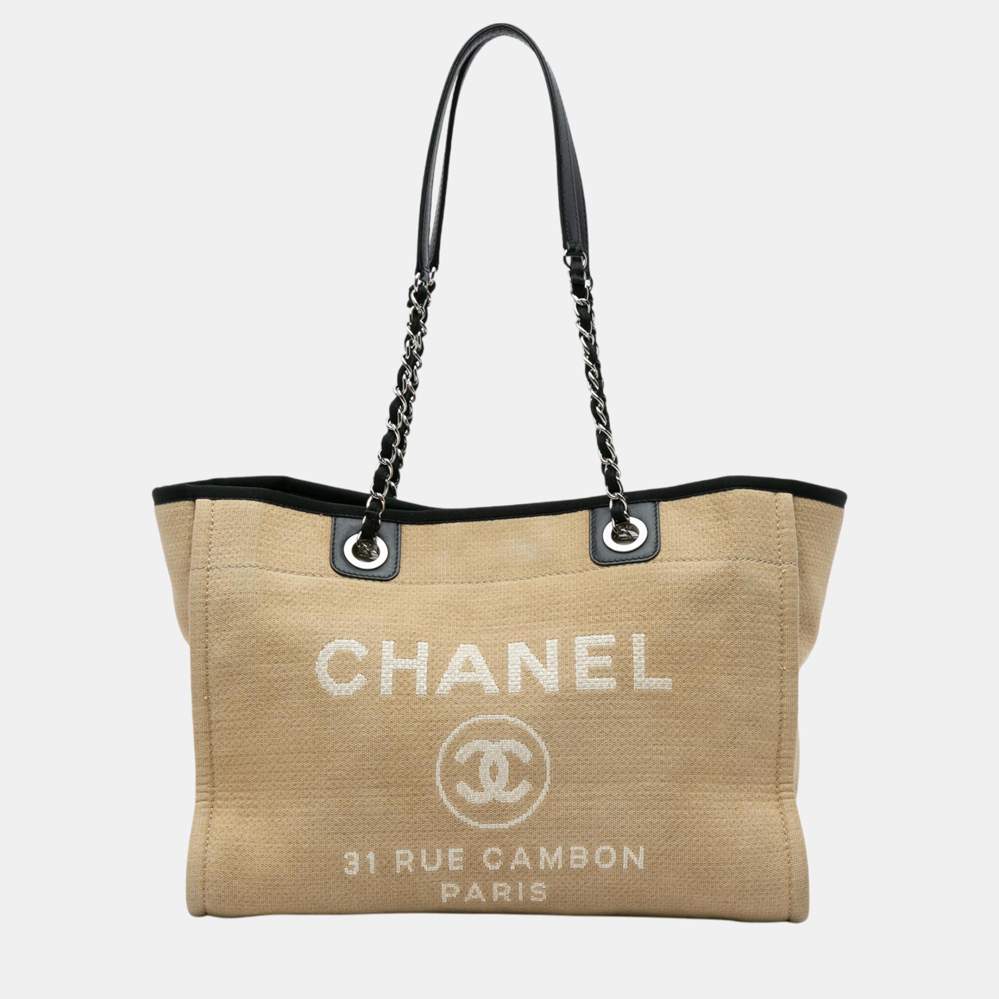 

Chanel Beige Small Canvas Deauville Tote