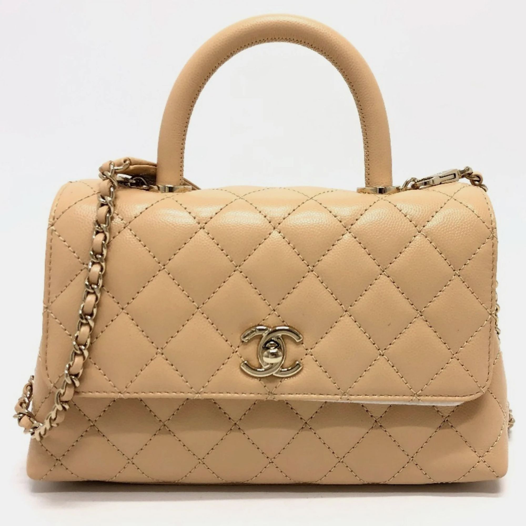 

Chanel Beige Caviar Leather Coco Handle  Shoulder Bag