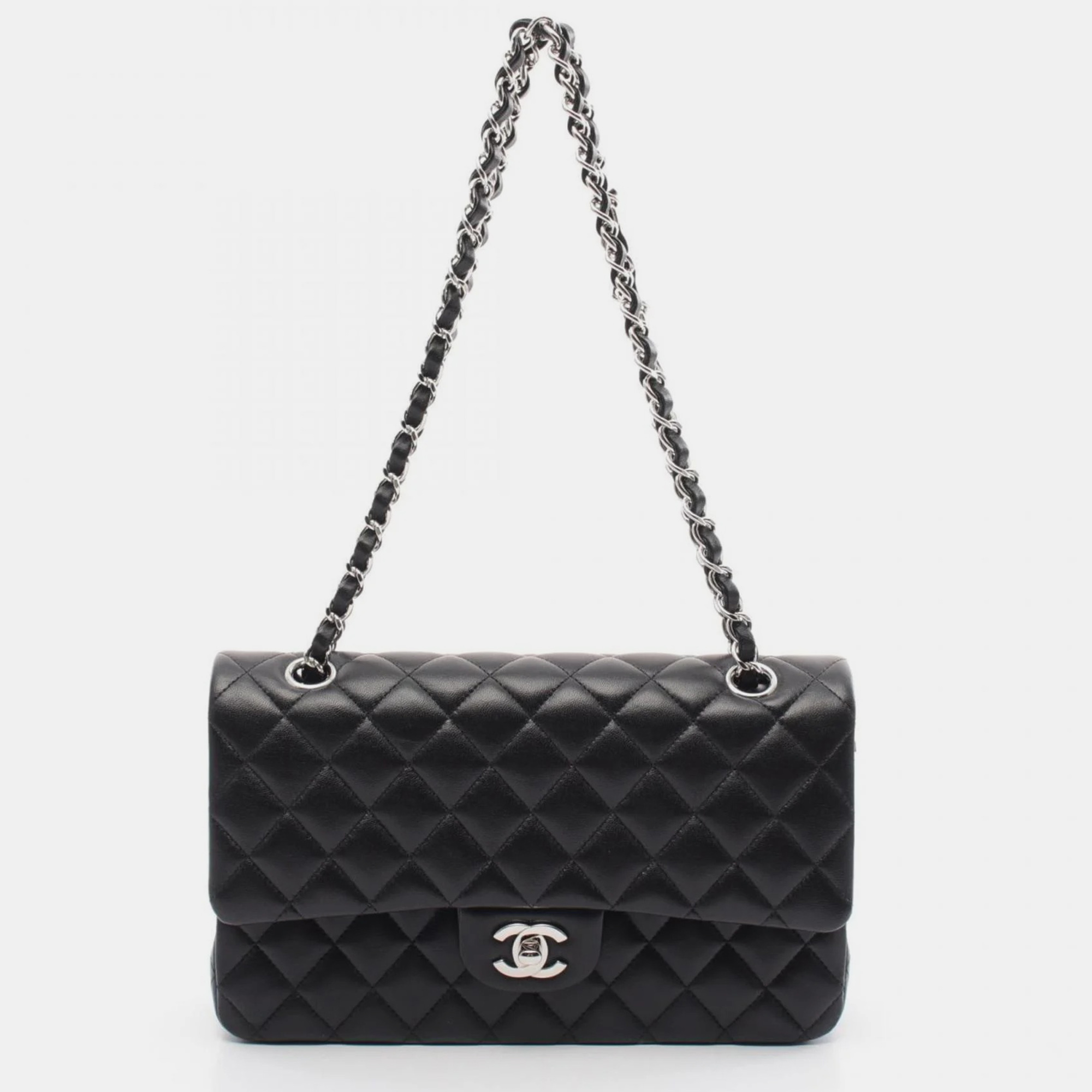 

Chanel Black Lambskin Leather Classic Double Flap Shoulder Bag