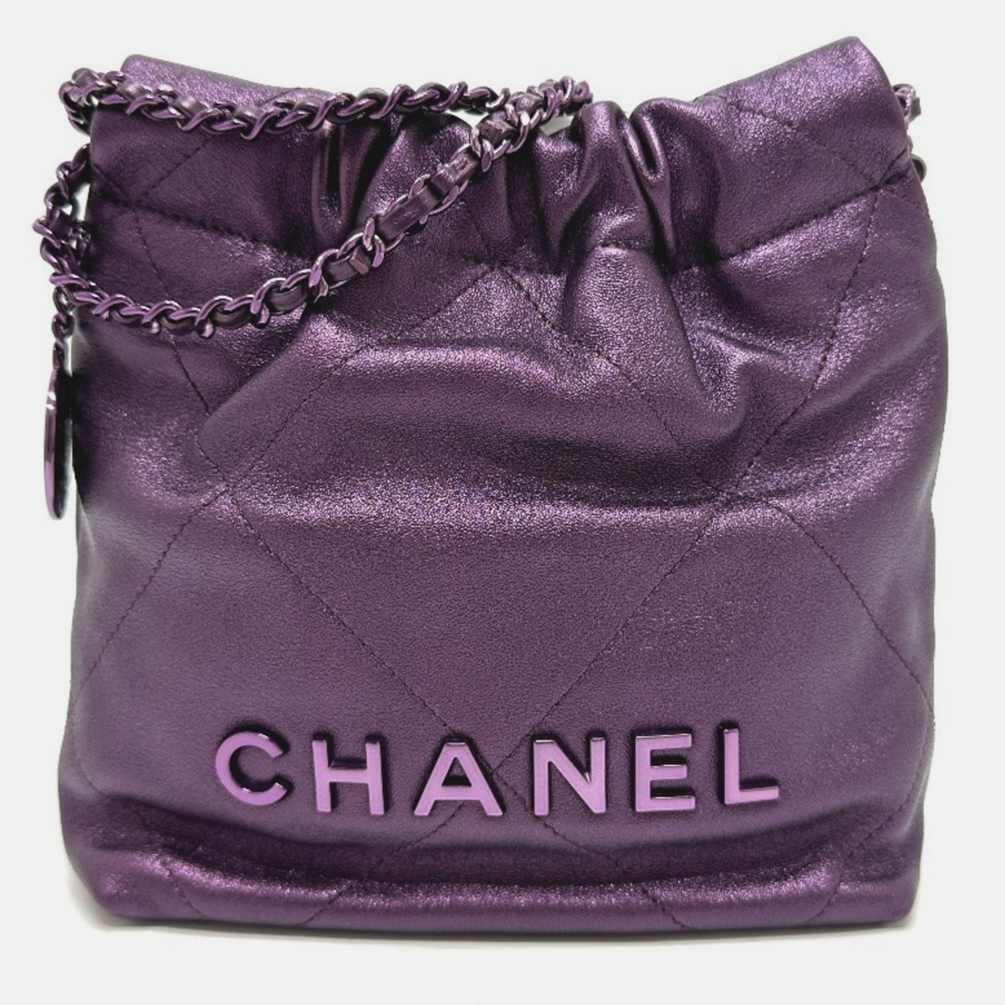 

Chanel Purple Chanel 22 Leather Shoulder Bag