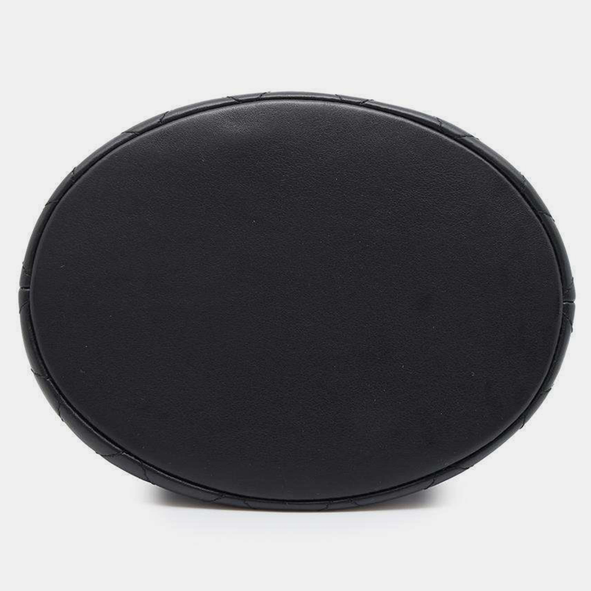 Chanel Black Leather Boy Bucket Bag 