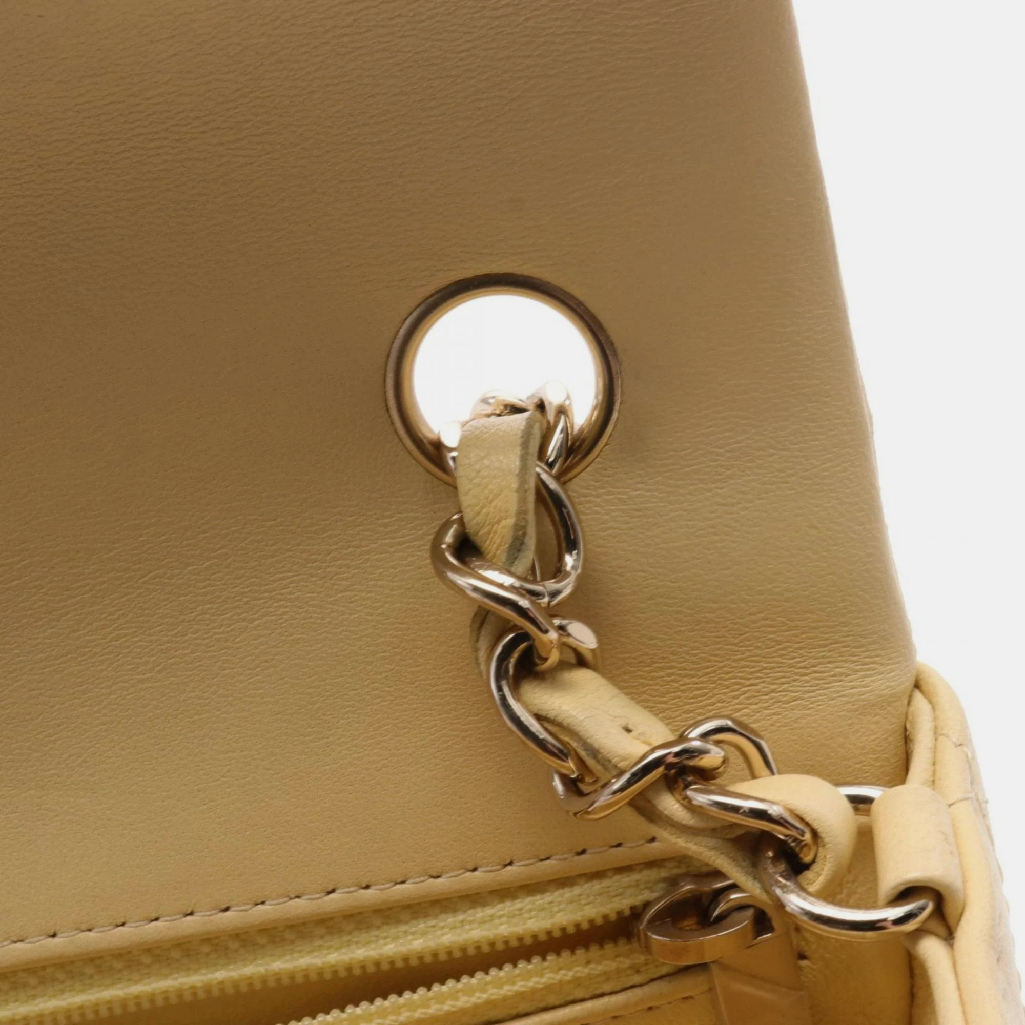 Chanel Yellow Leather Chain Shoulder Bag 
