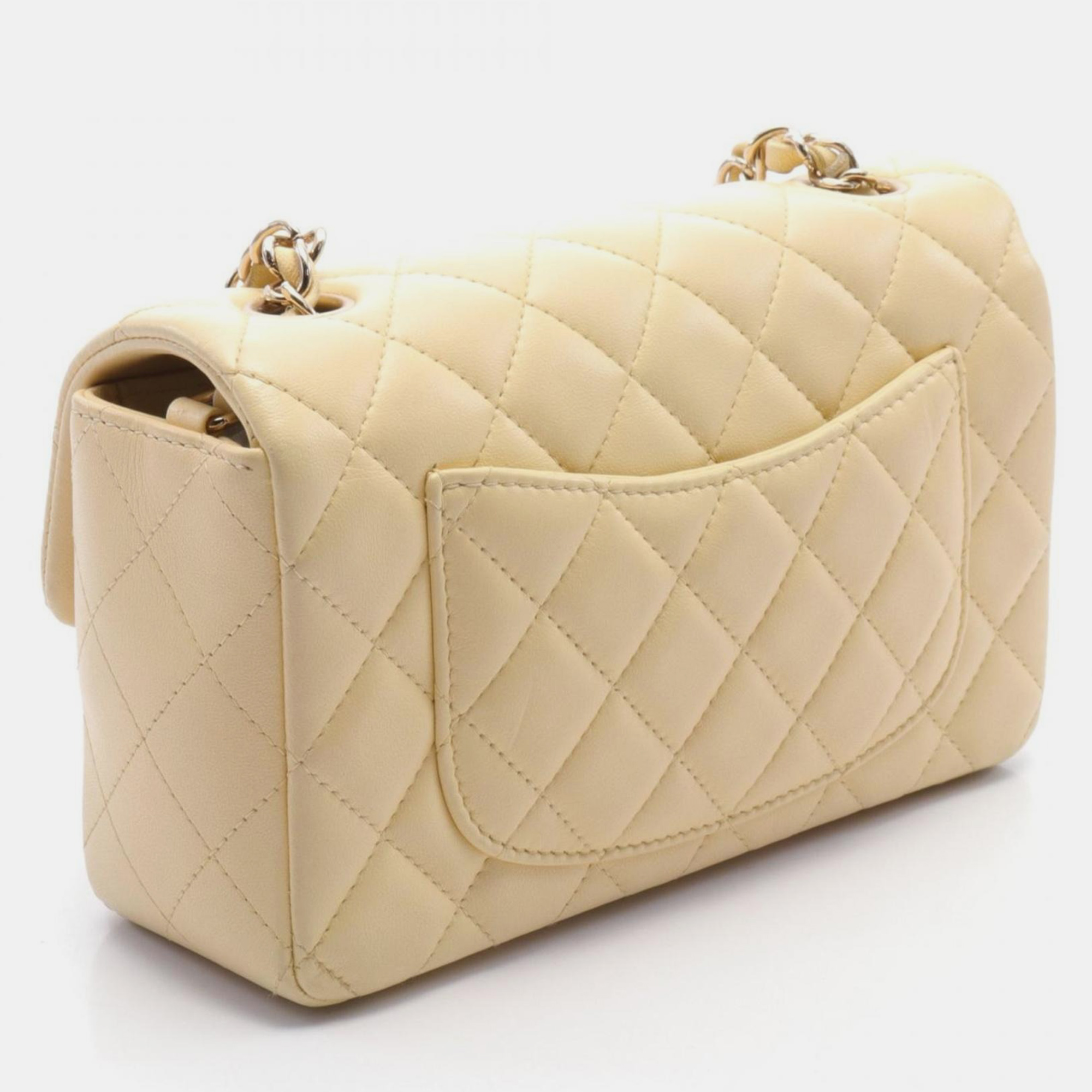 Chanel Yellow Leather Chain Shoulder Bag 