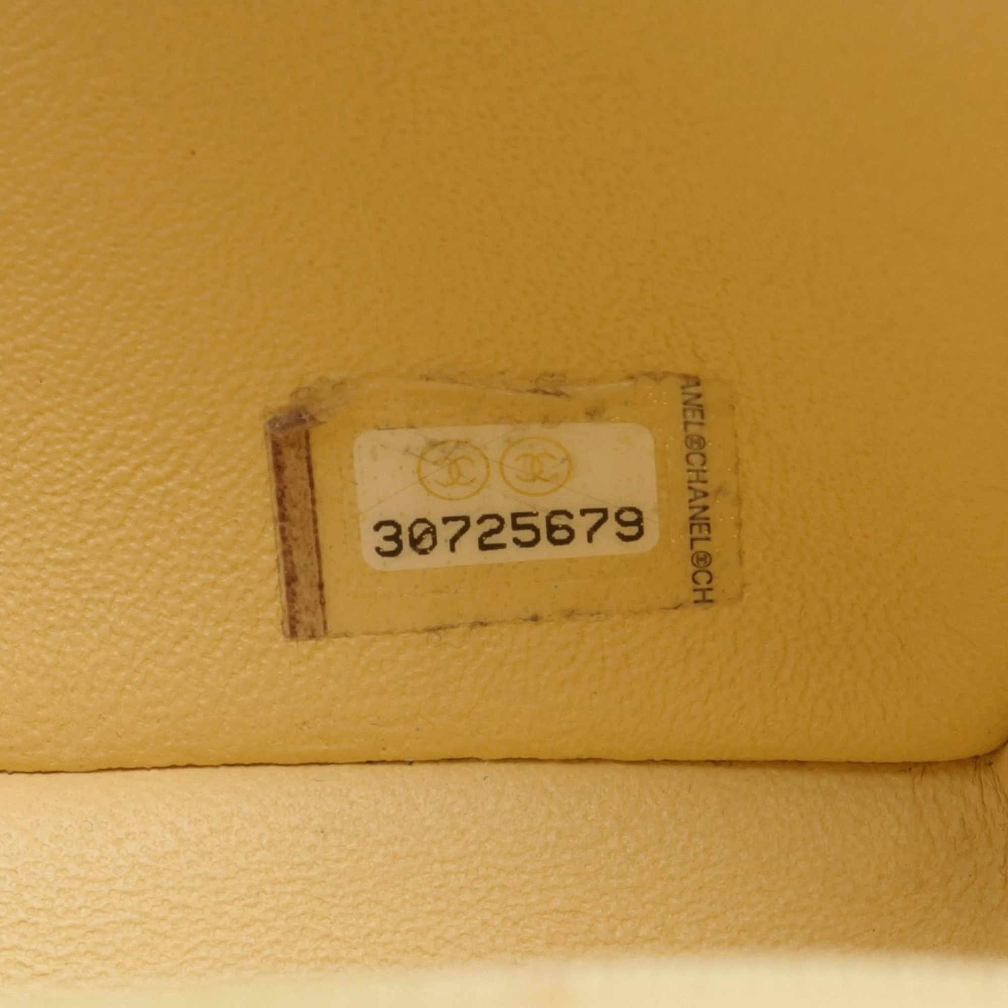 Chanel Yellow Leather Chain Shoulder Bag 