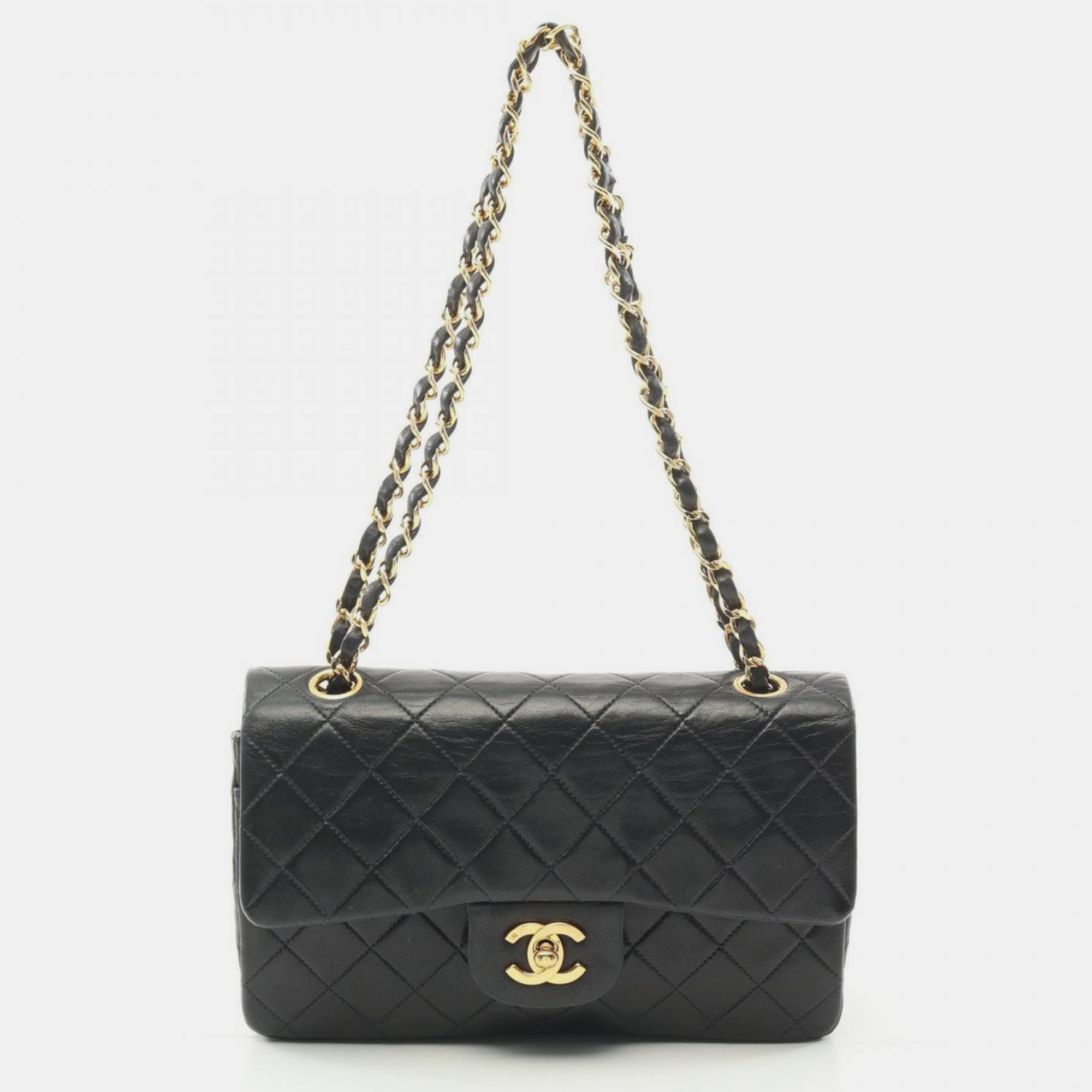 

Chanel Black Lambskin Leather Classic Double Flap Shoulder Bag