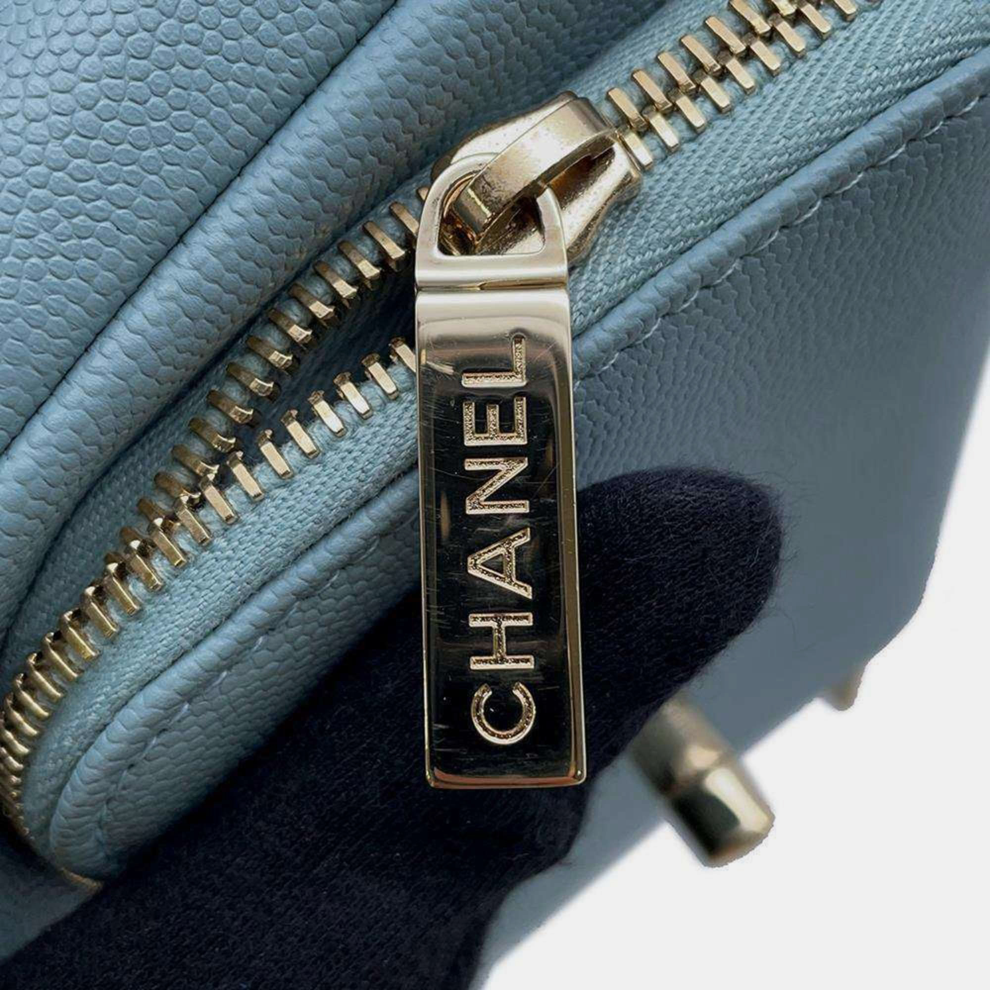 Chanel Light Blue Caviar Leather Affinity Small Chain Shoulder Bag 