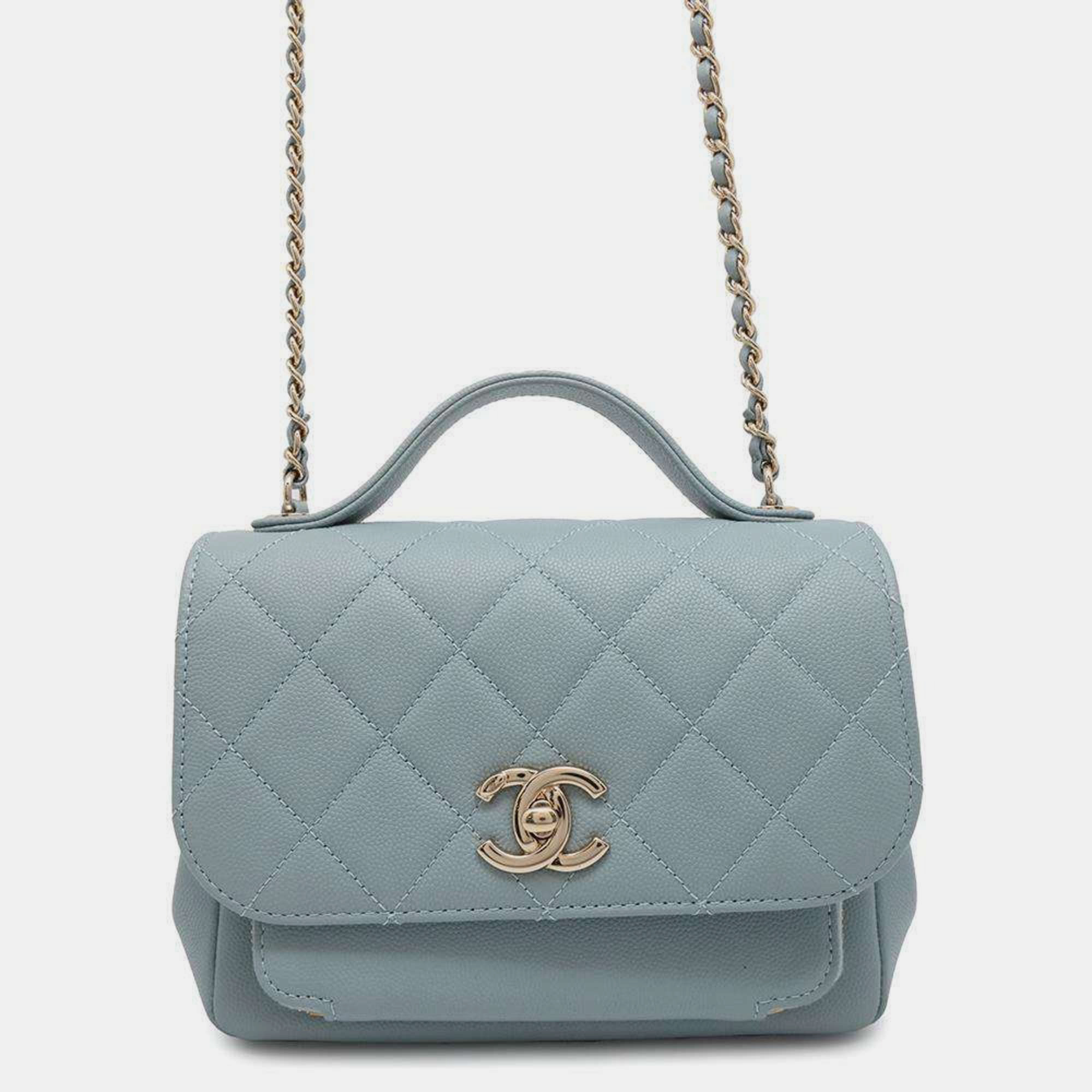 

Chanel Light Blue Caviar Leather Affinity Small Chain Shoulder Bag