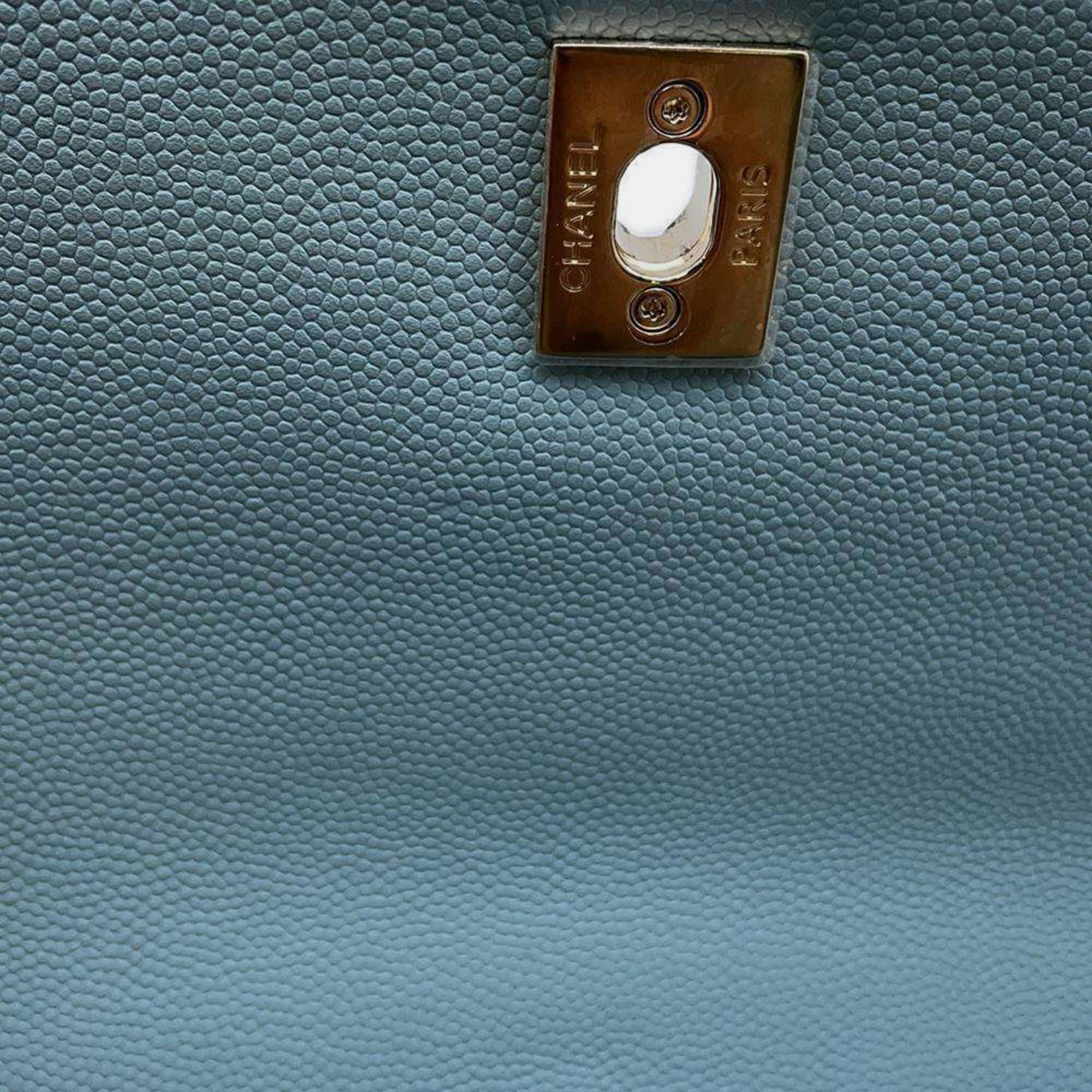 Chanel Light Blue Caviar Leather Affinity Small Chain Shoulder Bag 