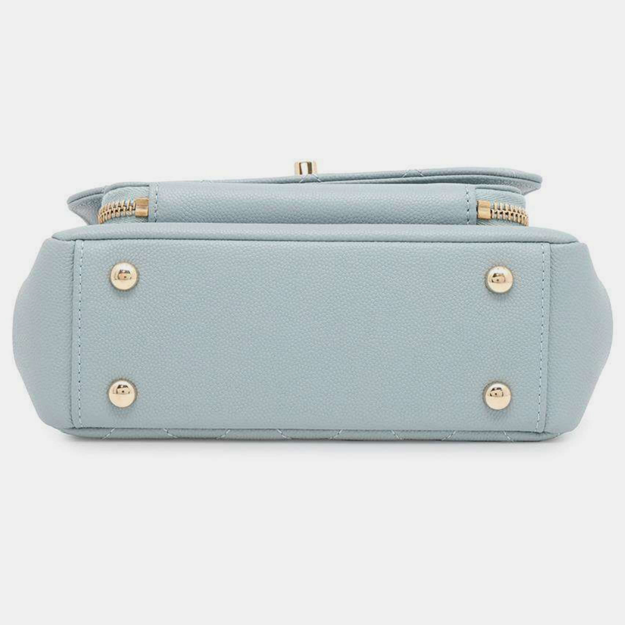 Chanel Light Blue Caviar Leather Affinity Small Chain Shoulder Bag 