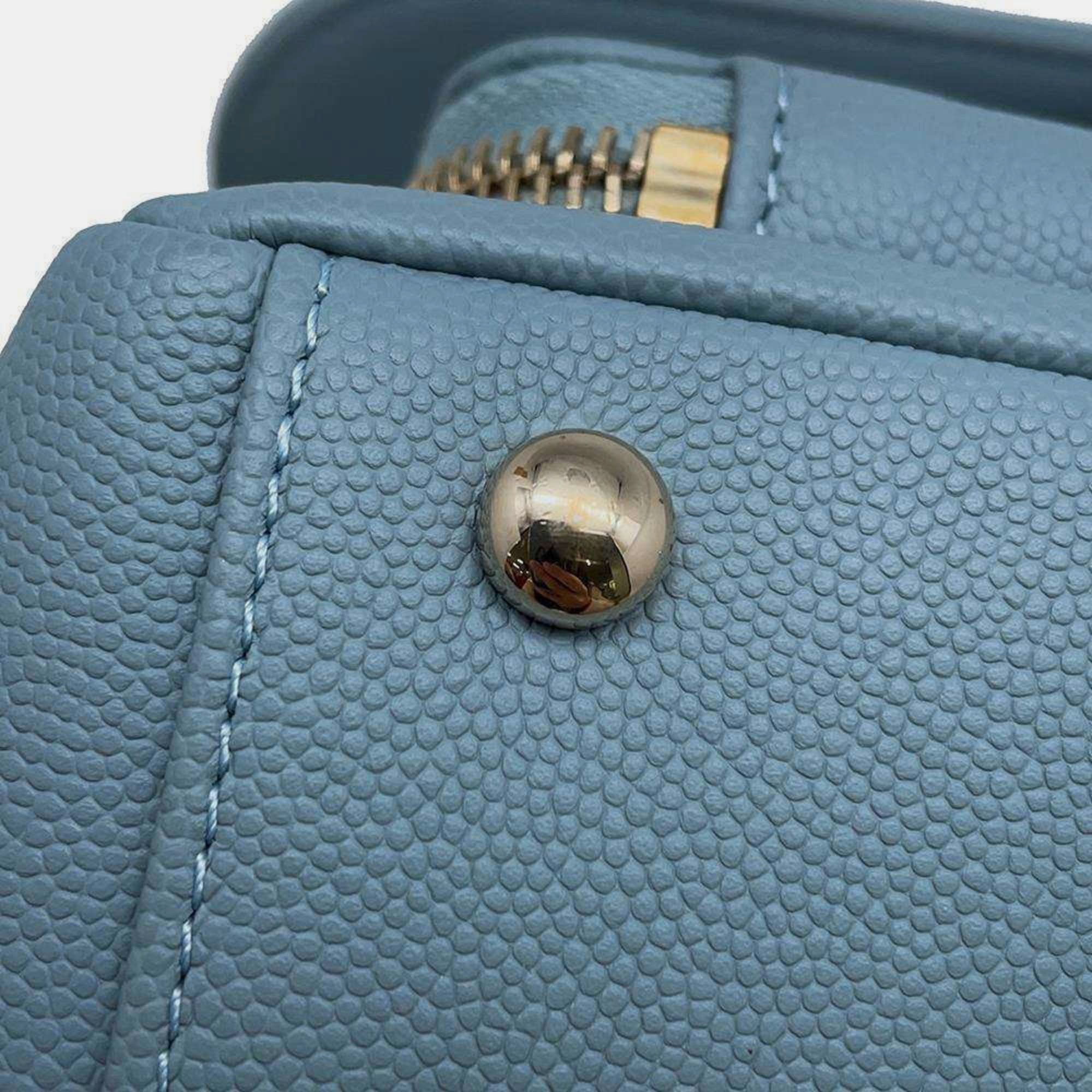 Chanel Light Blue Caviar Leather Affinity Small Chain Shoulder Bag 