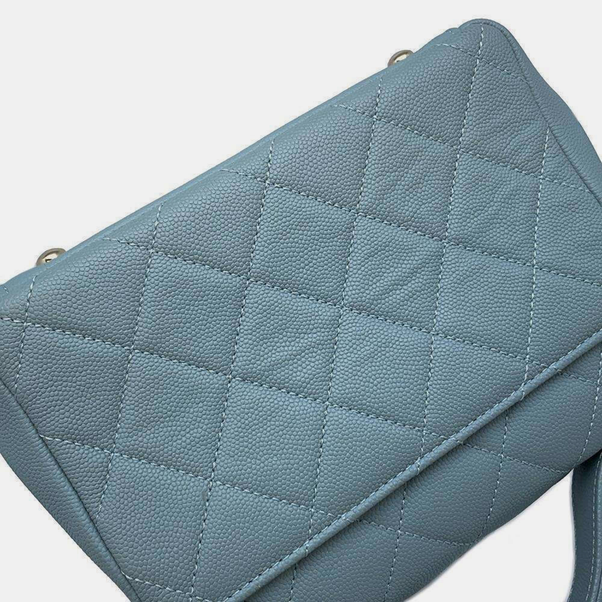 Chanel Light Blue Caviar Leather Affinity Small Chain Shoulder Bag 