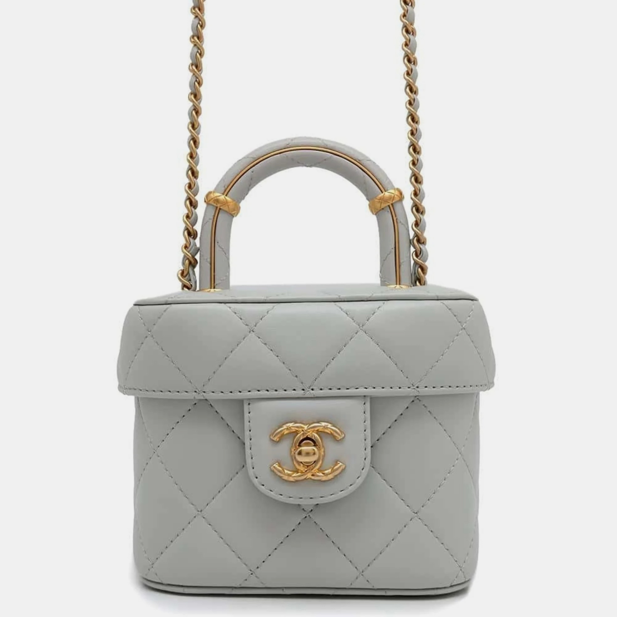 

Chanel Light Blue Lambskin Leather Small Vanity Chain Shoulder Bag