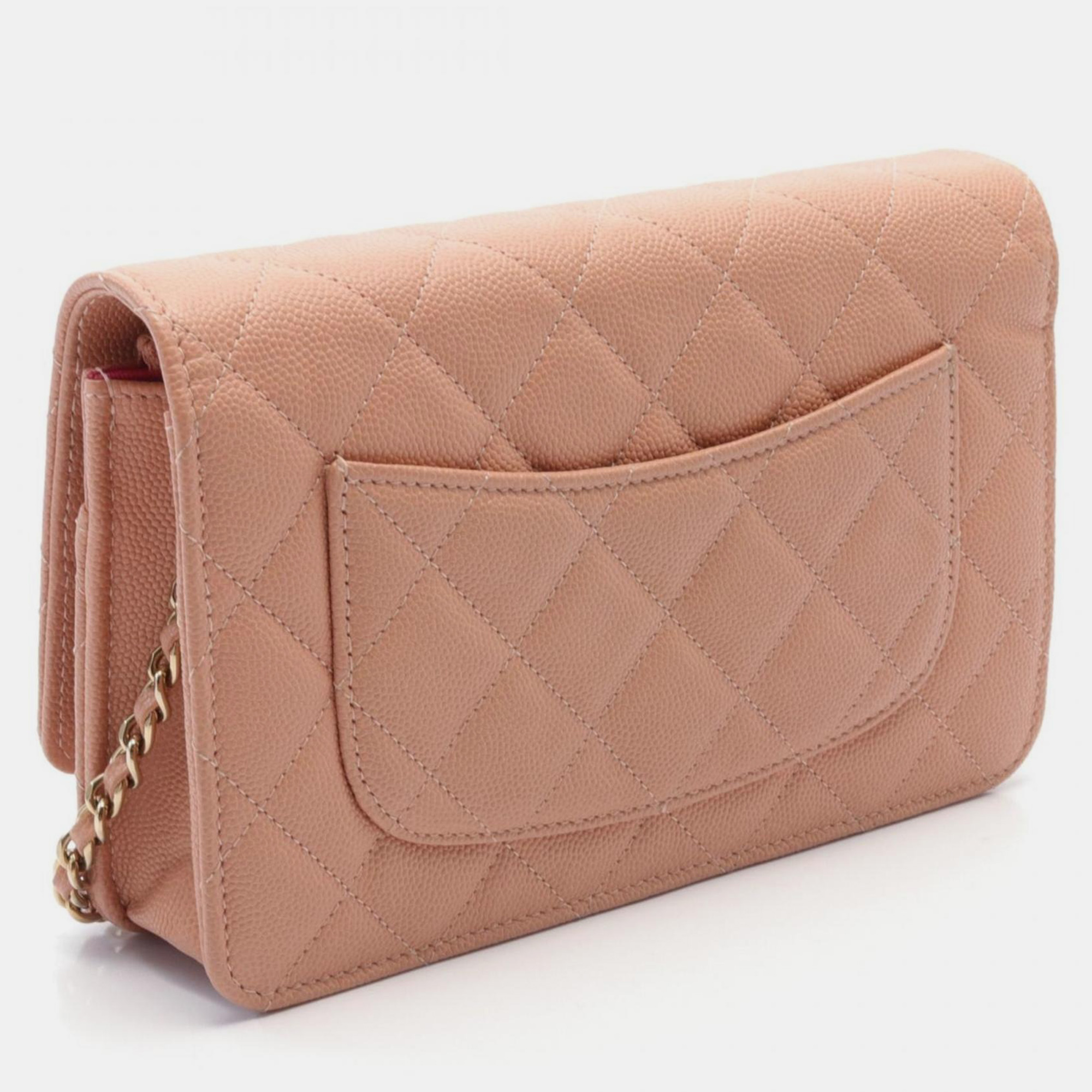 Chanel Pink Leather Classic Wallet on Chain 