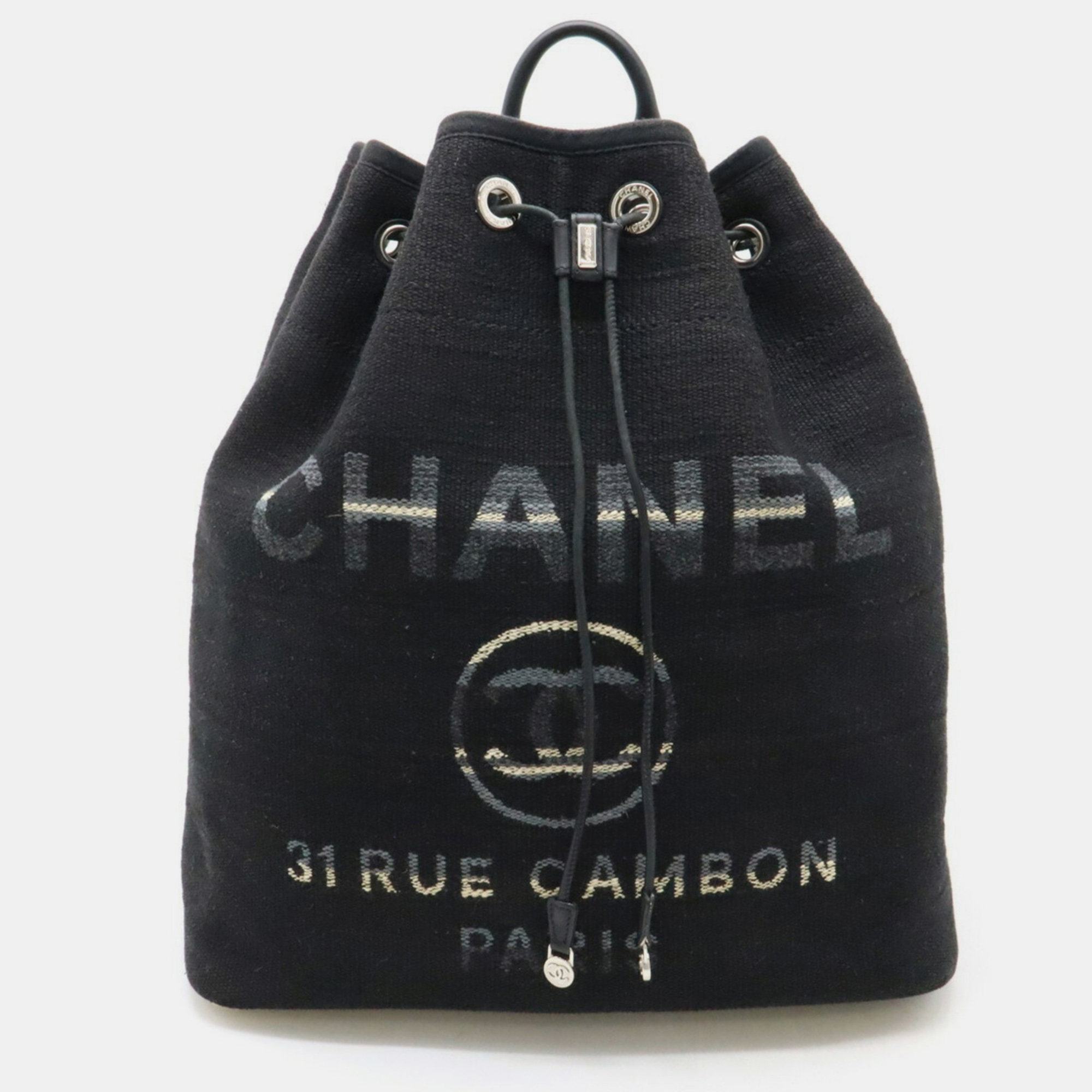 

Chanel Black Canvas Deauville Rucksack Bag