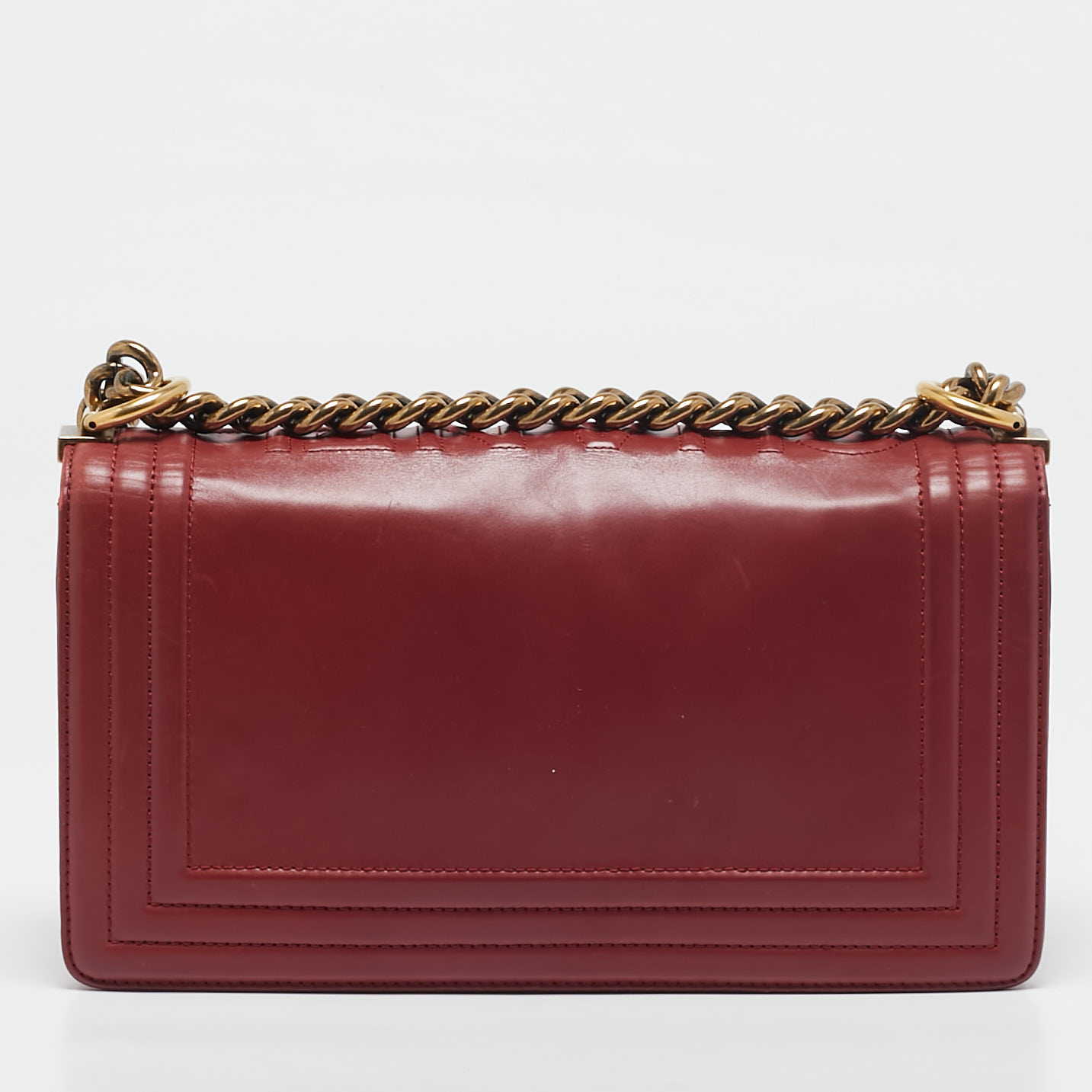 Chanel Red Leather Medium Boy Flap Bag 