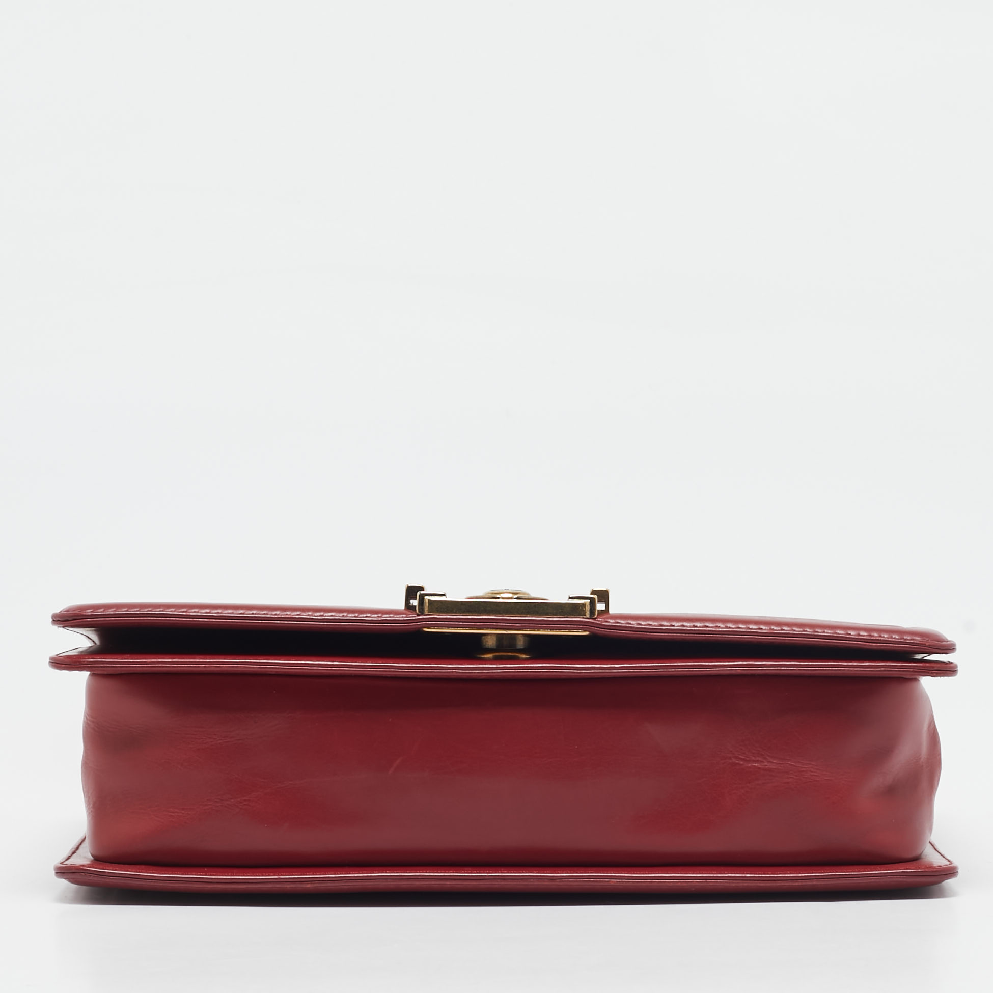 Chanel Red Leather Medium Boy Flap Bag 