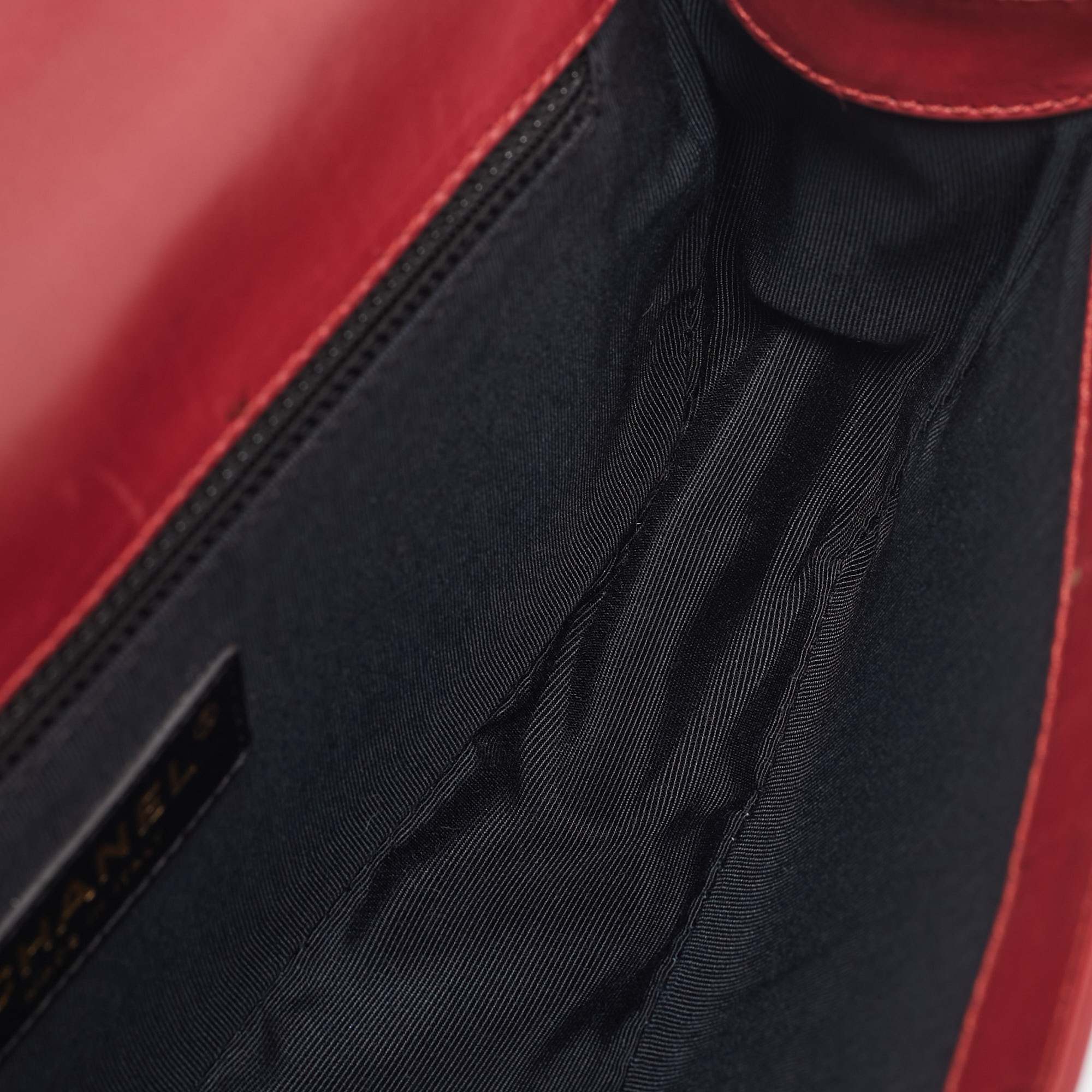 Chanel Red Leather Medium Boy Flap Bag 