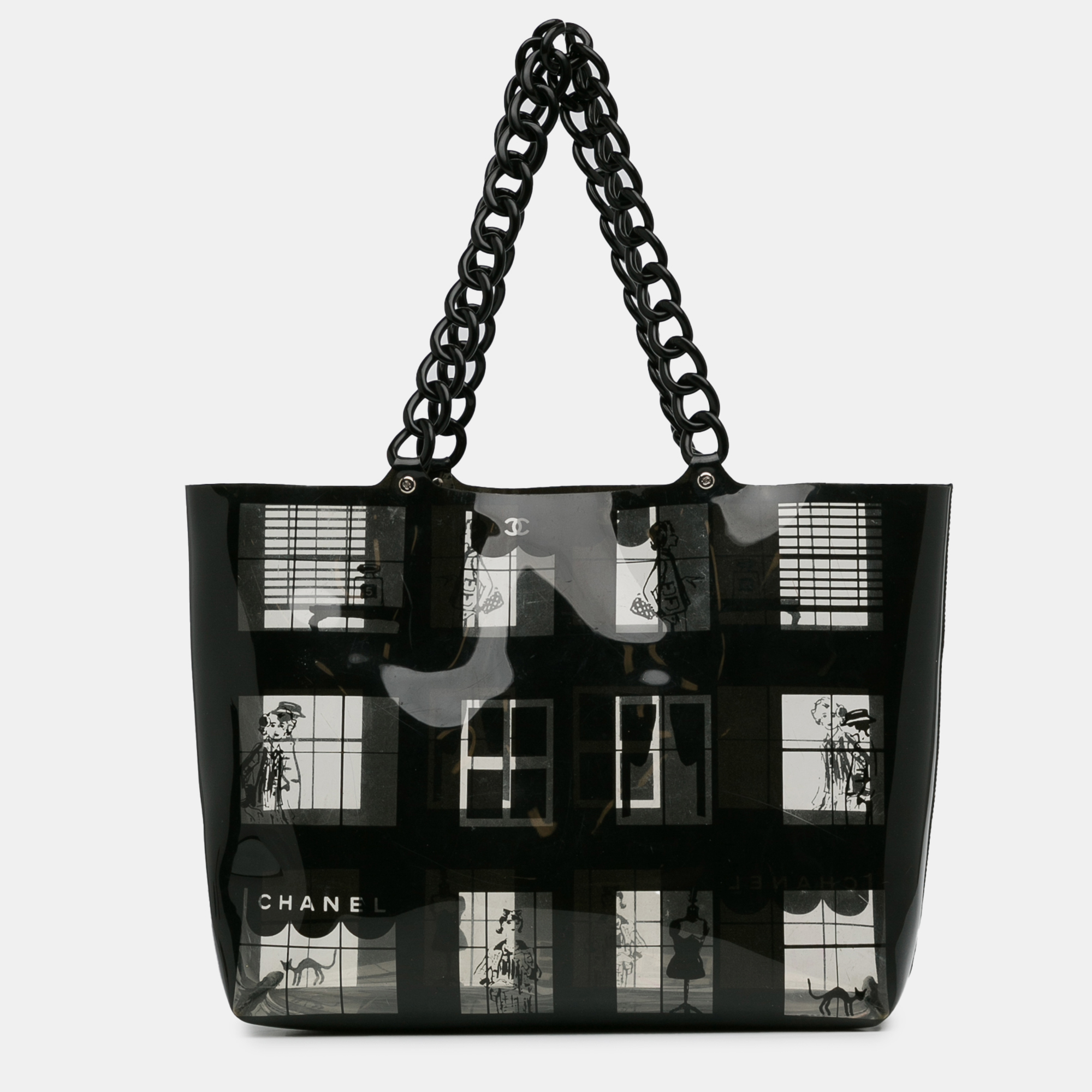 

Chanel Black Vinyl Coco Window Tote