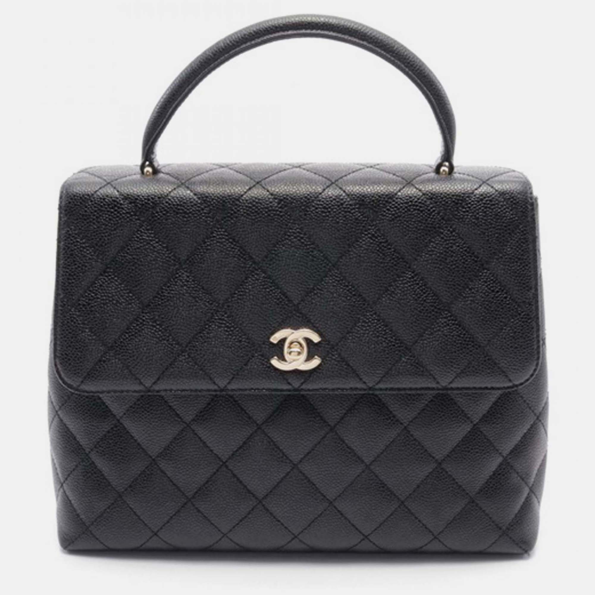 

Chanel Black Caviar Kelly Top Handle Bag