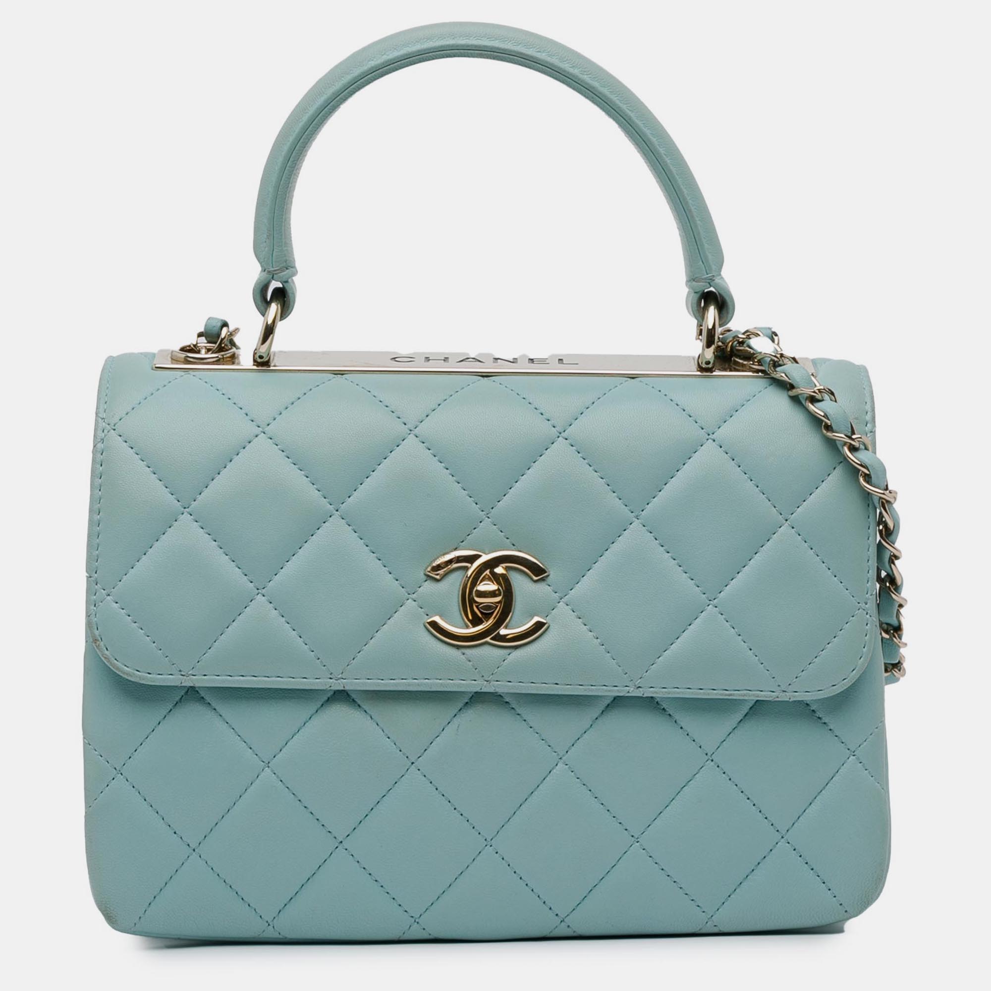 

Chanel Blue Small Quilted Lambskin Trendy CC Flap