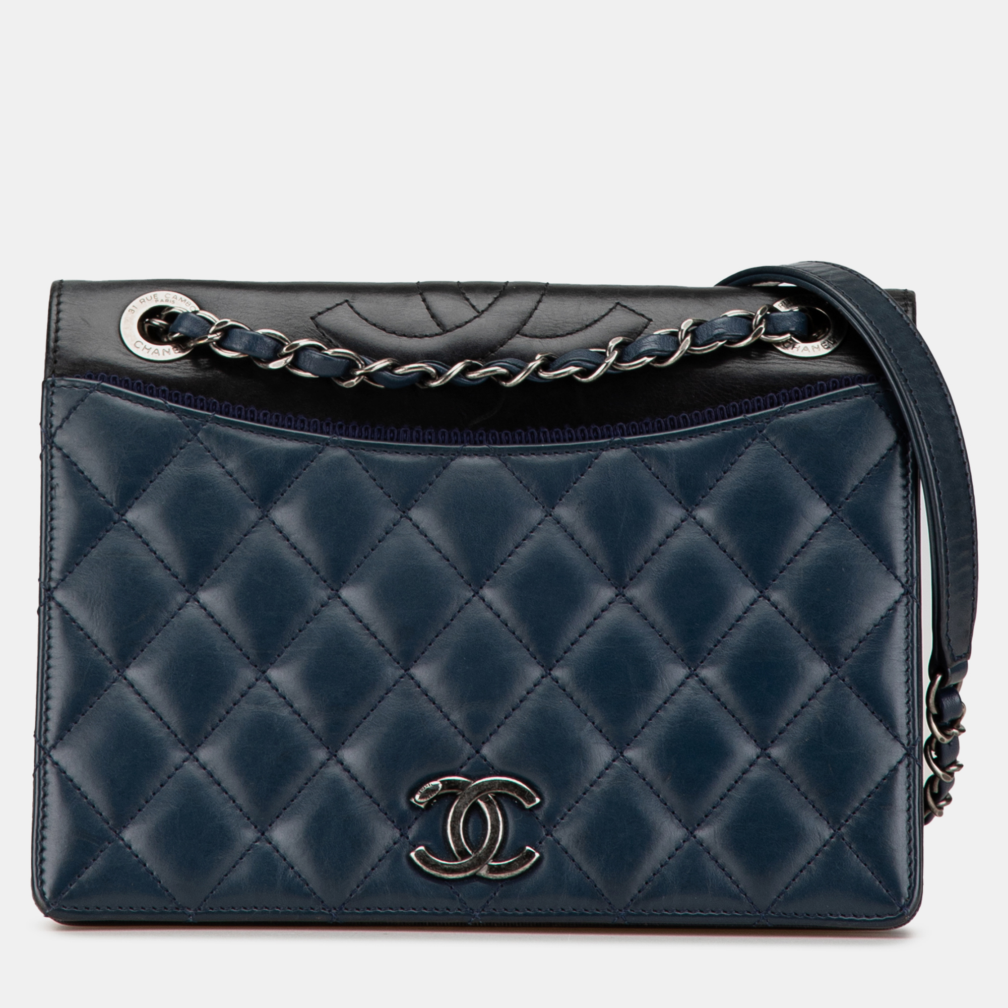 

Chanel Navy Blue Medium Quilted Lambskin Ballerine Flap